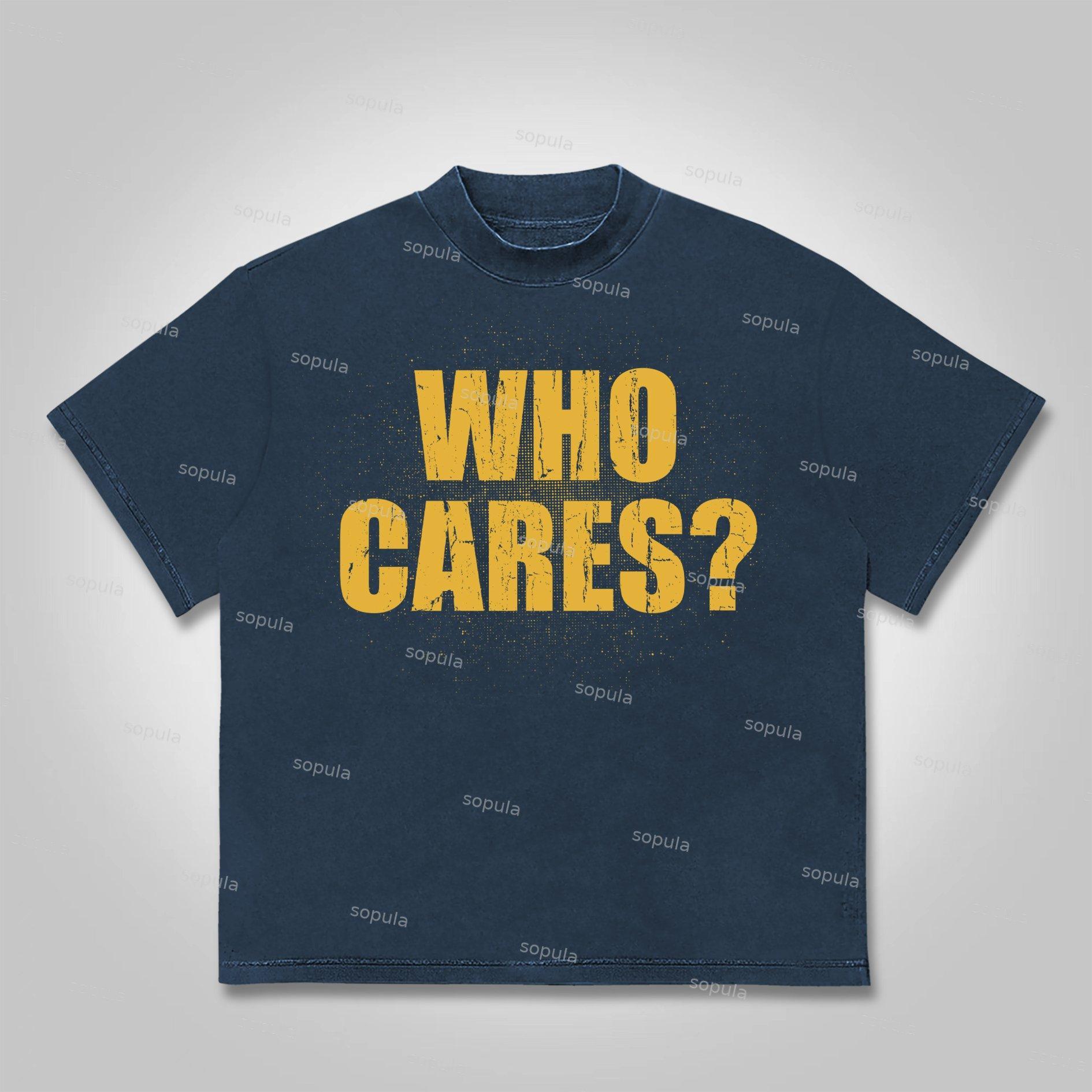 Sopula Who Cares？vintage Outlet Firearms Graphics Cotton T-shirt Product Image