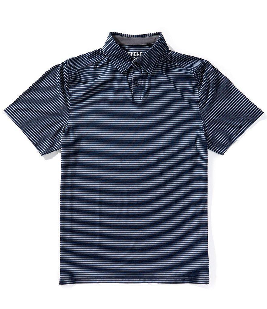 RHONE Commuter Slim Fit Performance Stretch Stripe Short Sleeve Polo Shirt Product Image