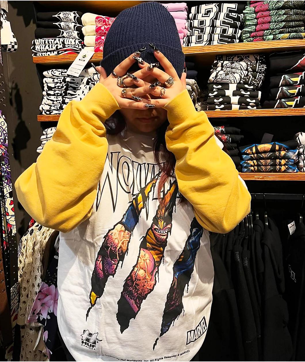 HUF x Deadpool Tear White T-Shirt Product Image