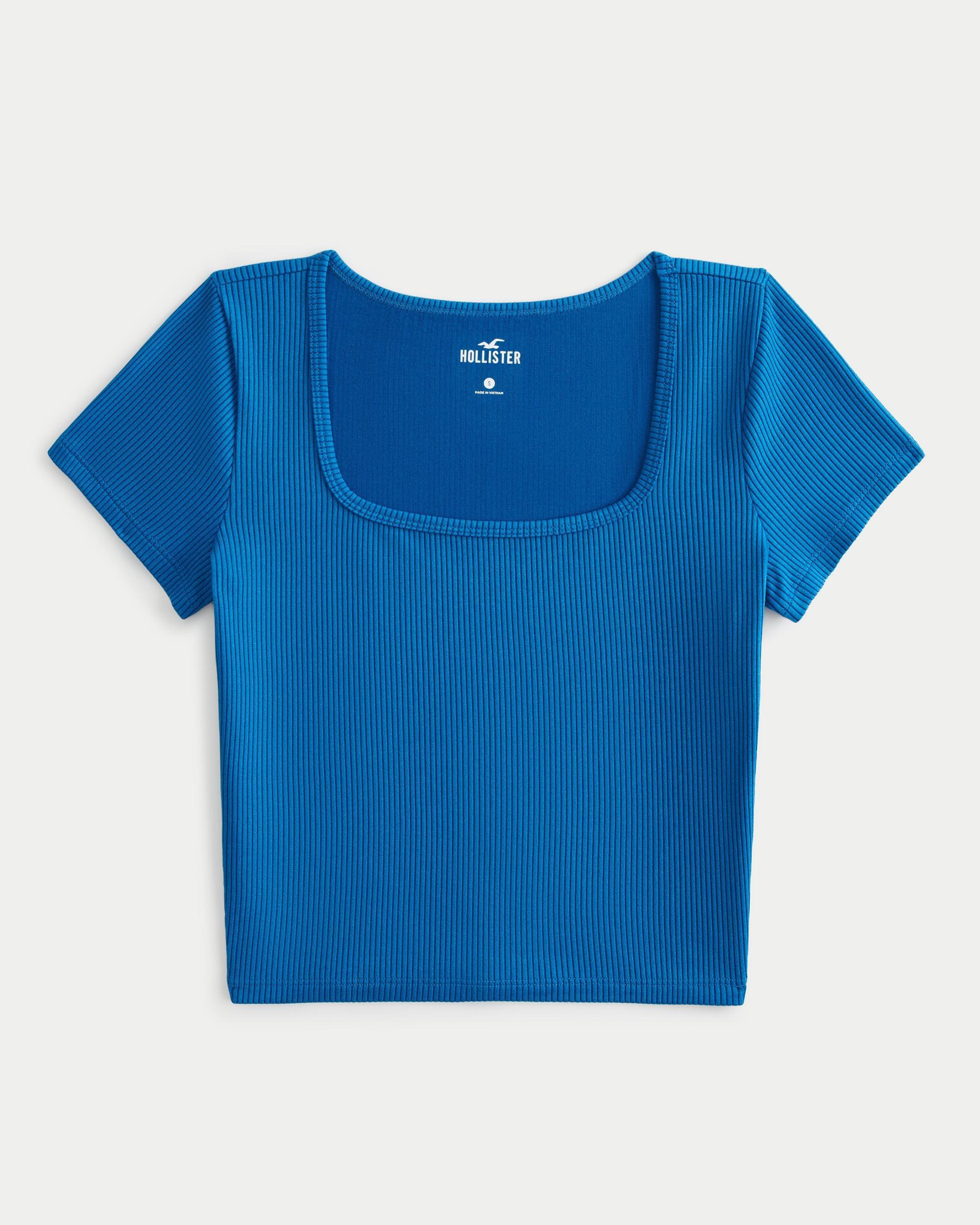 Ribbed Seamless Fabric Square-Neck Top Product Image