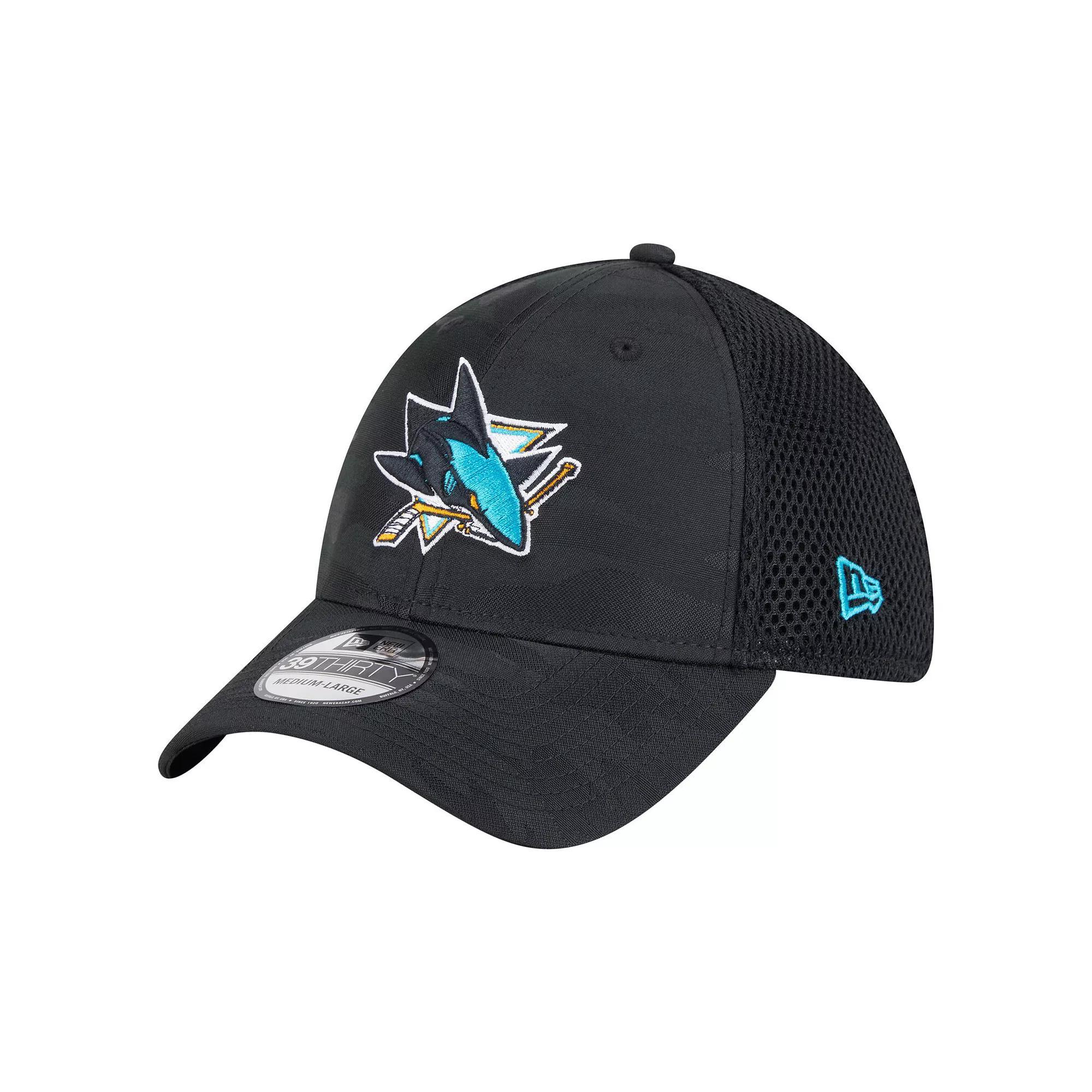 Men's New Era  Black San Jose Sharks Active Subtle Camo 39THIRTY Flex Hat, Size: Small/Medium, Sks Black Product Image
