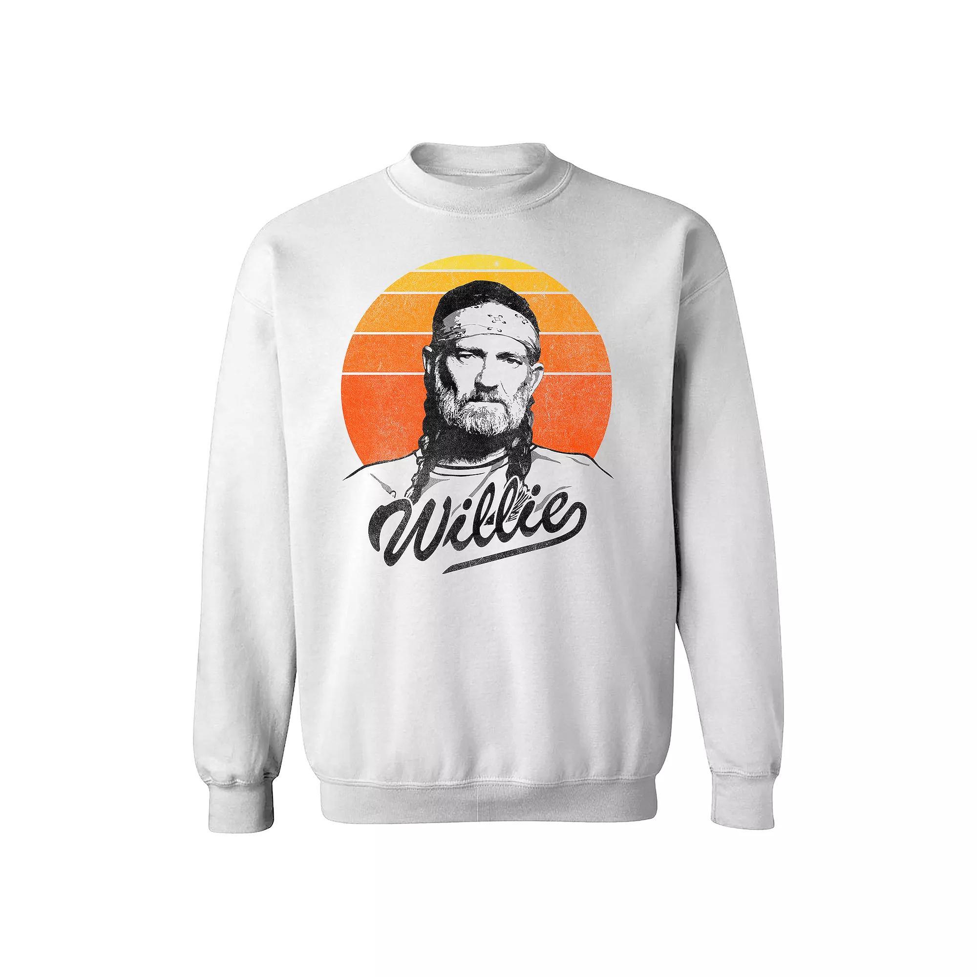 Men's Willie Nelson Sunset Gradient Sweatshirt, Size: XXL, White Product Image