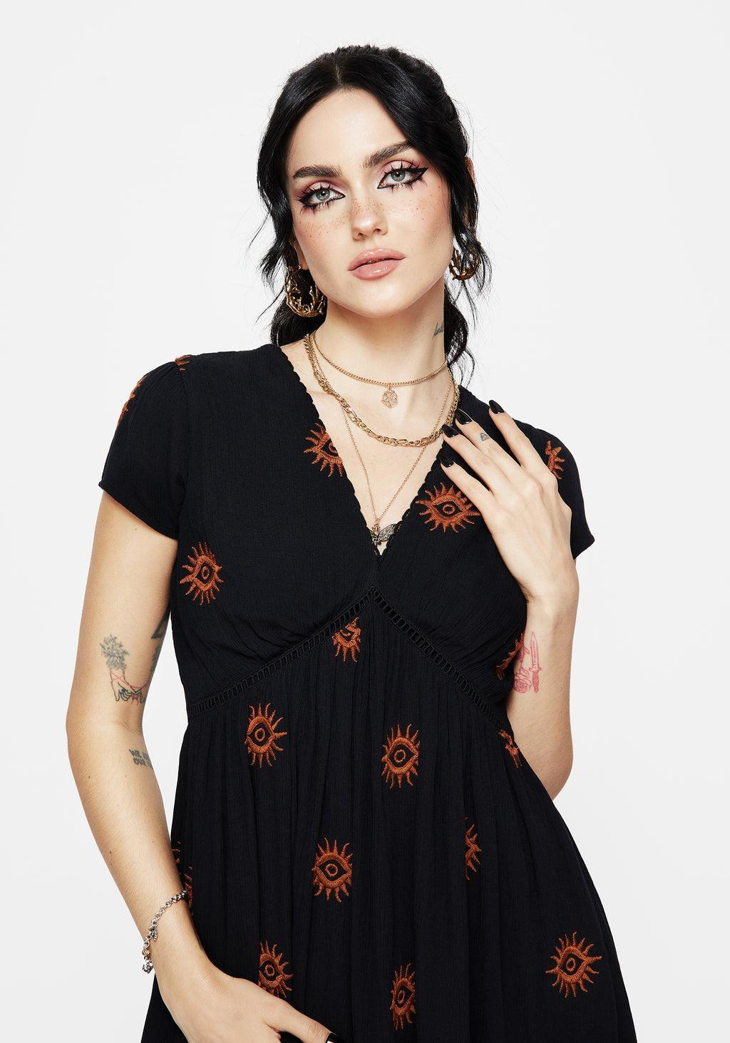 Solstice Embroidered Smock Mini Dress Product Image