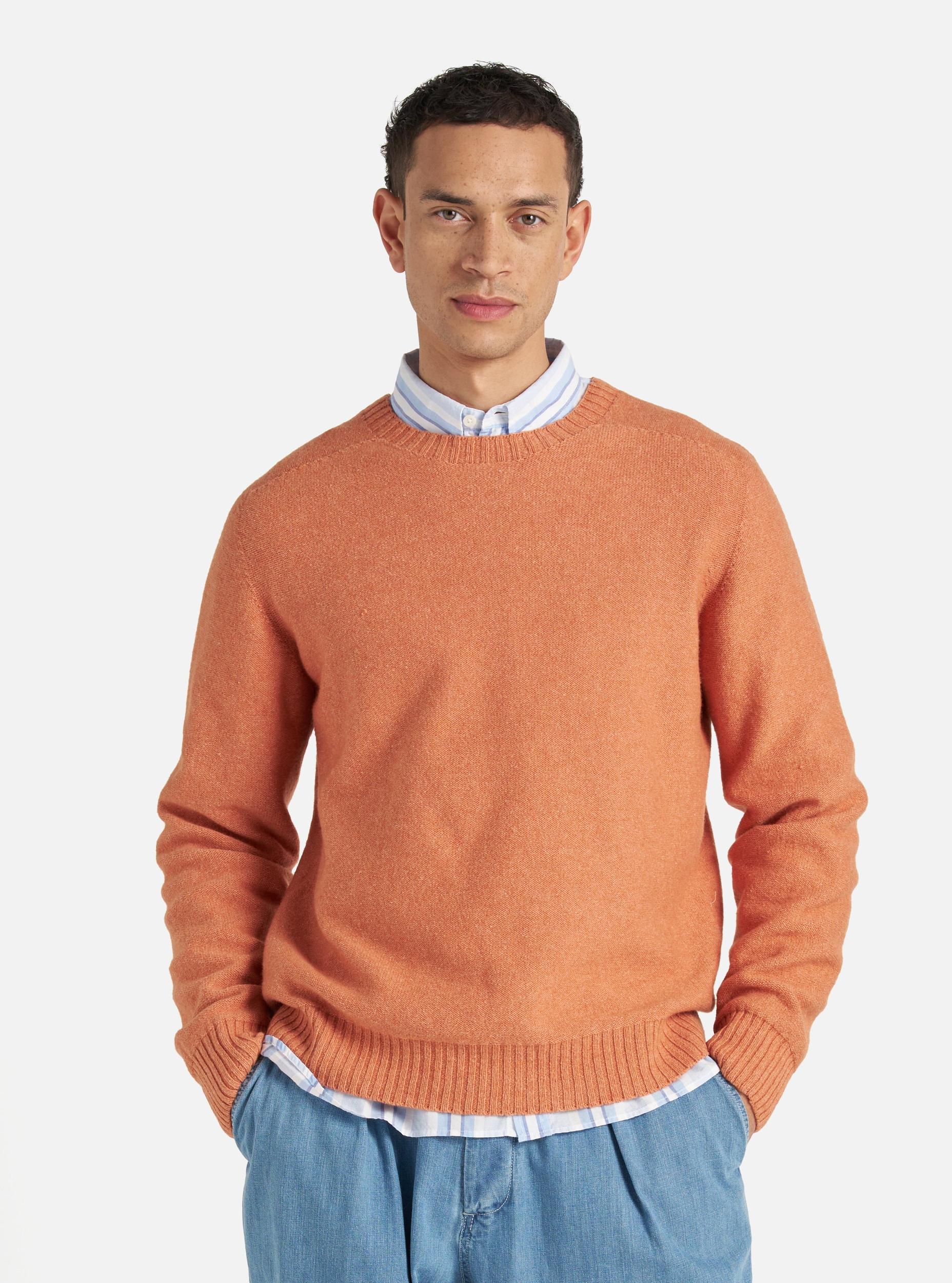 Universal Works Seamless Crew in Orange Coast Knit Product Image