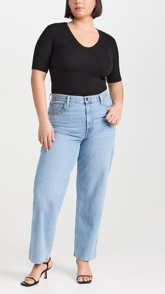 Enza Costa Textured Rib Half Sleeve Scoop Neck Tee | Shopbop Product Image