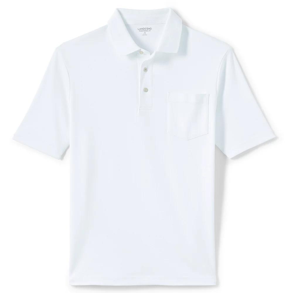 Big & Tall Lands' End Supima Polo, Men's, Size: 4XB, White Product Image