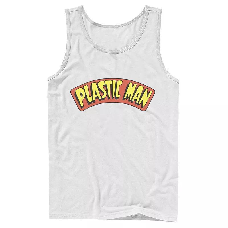 Men's DC Comics Plastic Man Text Logo Poster Tank Top, Size: Large, White Product Image