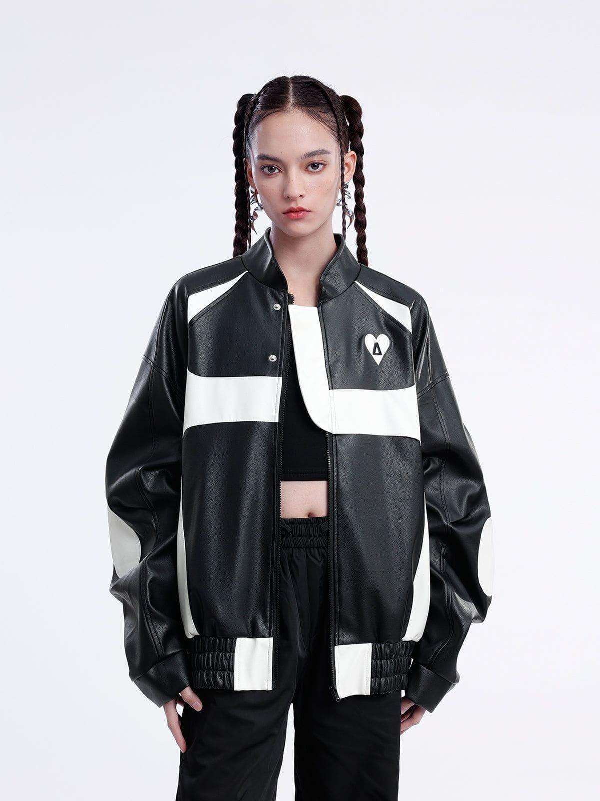 Aelfric Eden Color Blocking Embroidery Racing Jacket Product Image