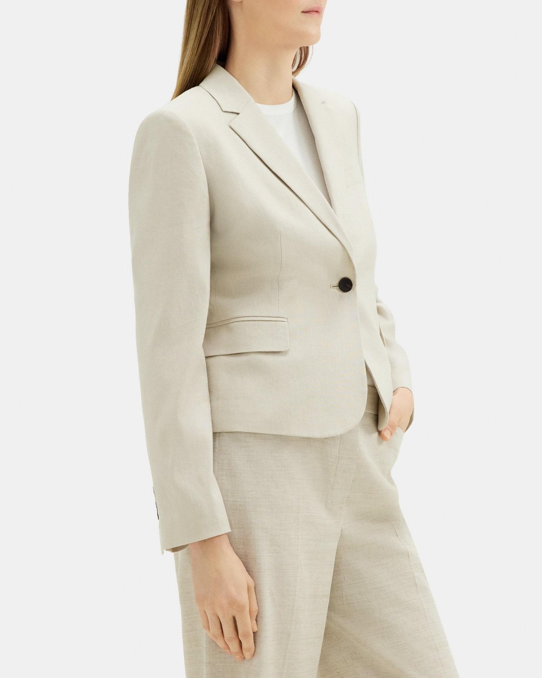 Shrunken Blazer in Stretch Linen-Blend Product Image