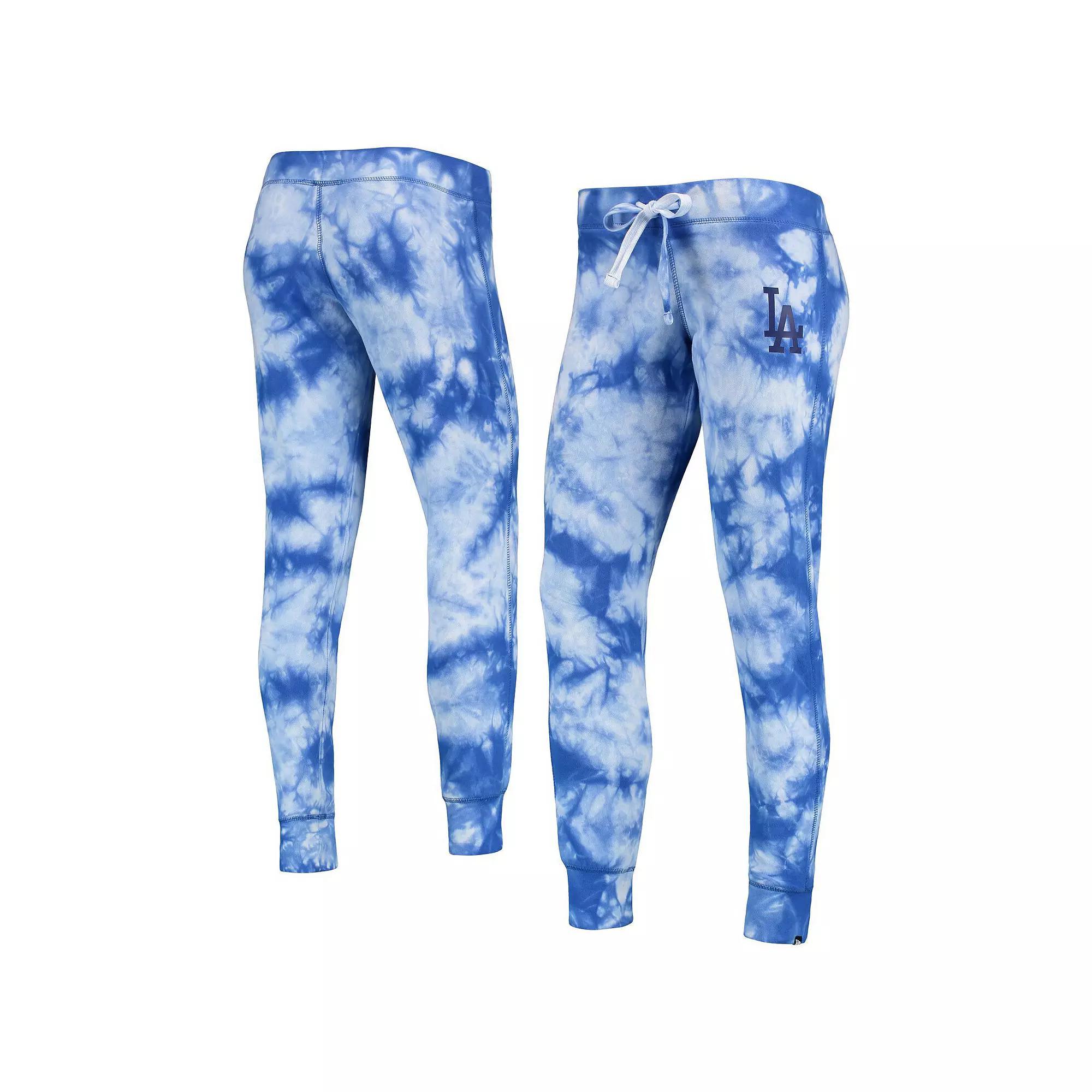 Women's New Era Royal Los Angeles Dodgers Tie-Dye Jogger Pants, Size: Small, Blue Product Image