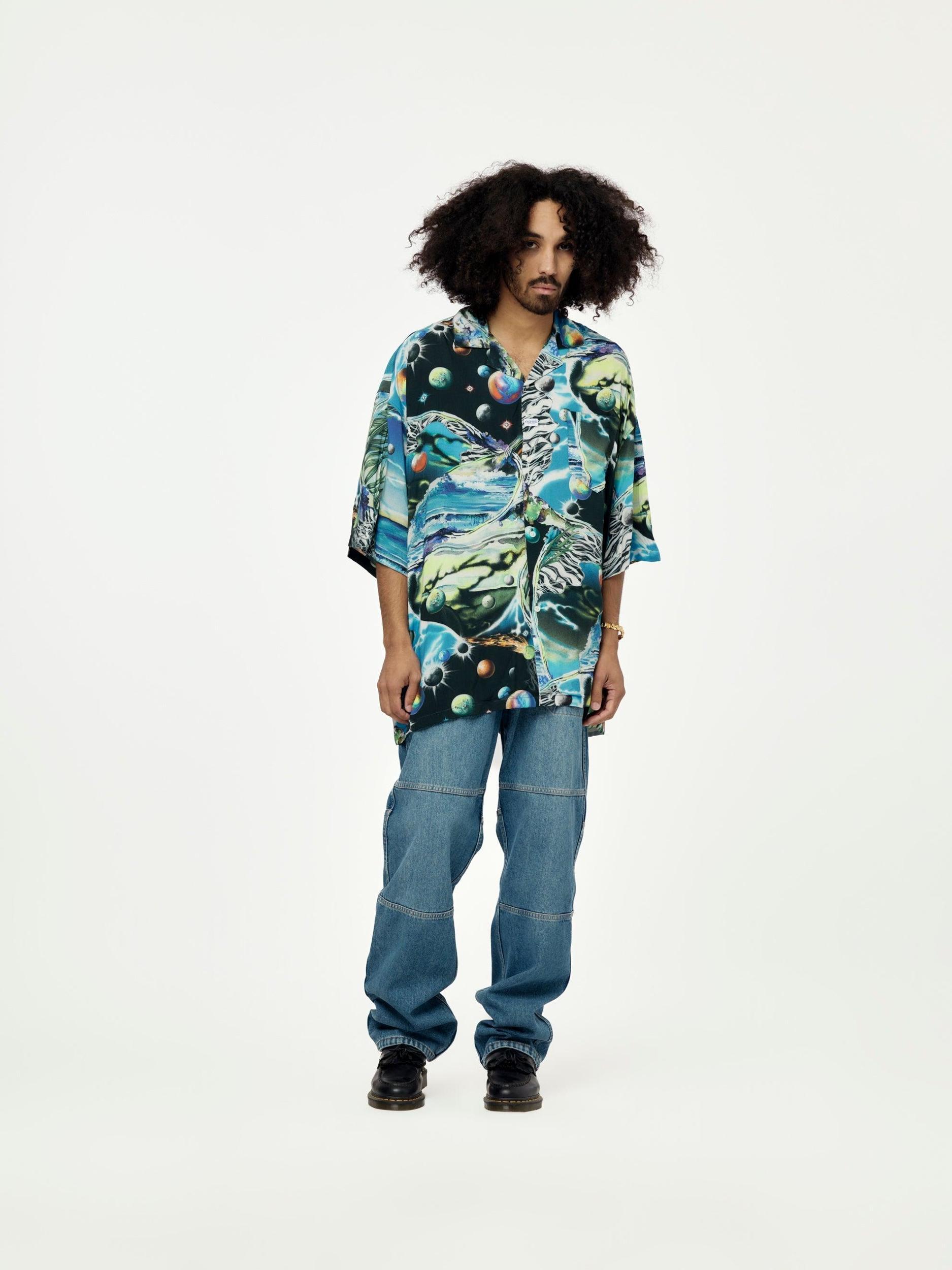 Space Blue Hawaiian Shirt Product Image