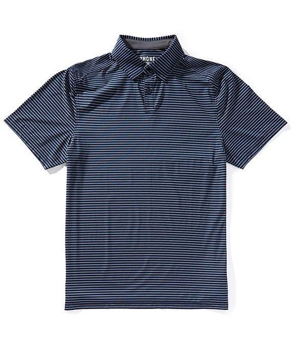 RHONE Commuter Slim Fit Performance Stretch Stripe Short Sleeve Polo Shirt Product Image