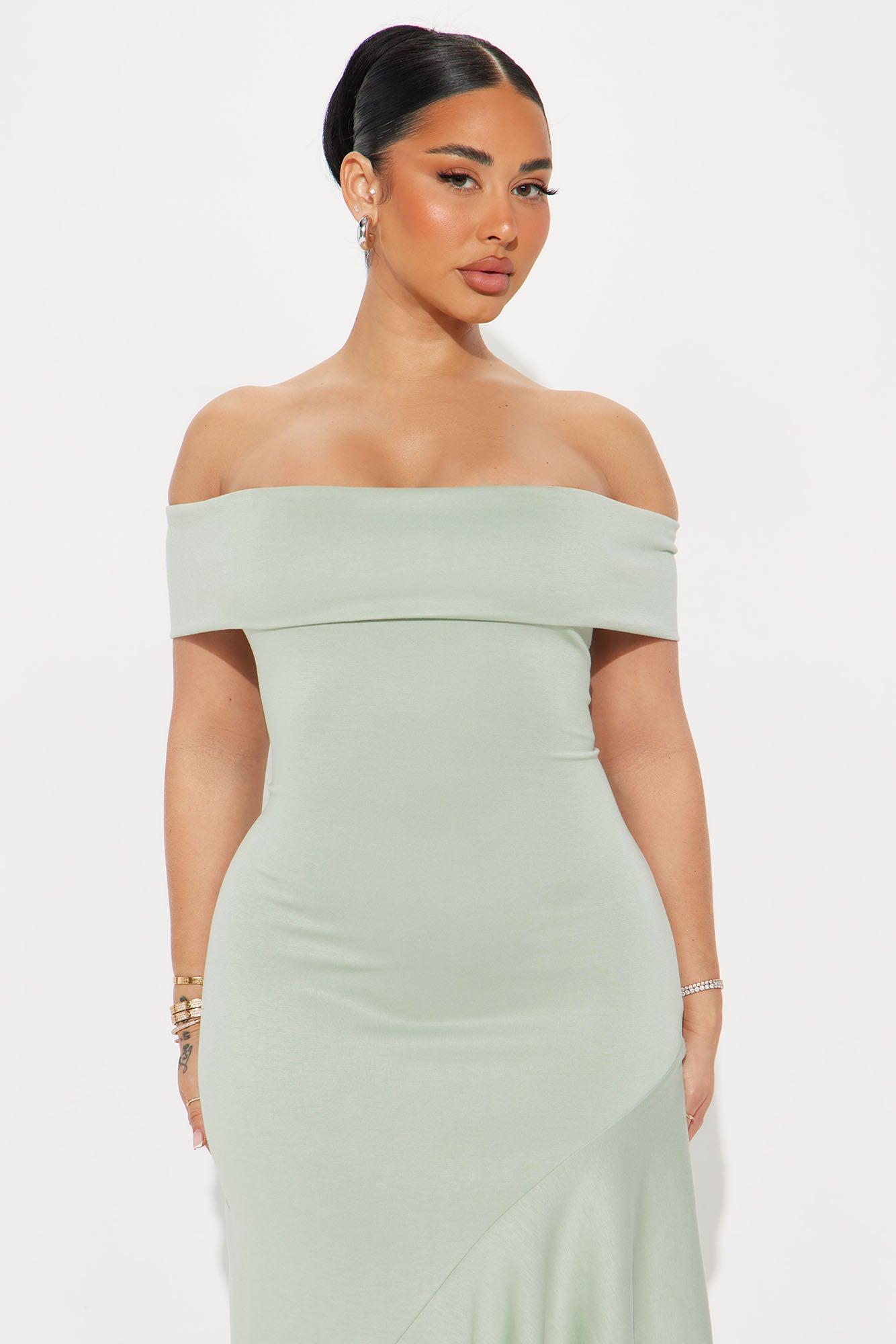 Fanny Asymmetrical Maxi Dress - Sage Product Image