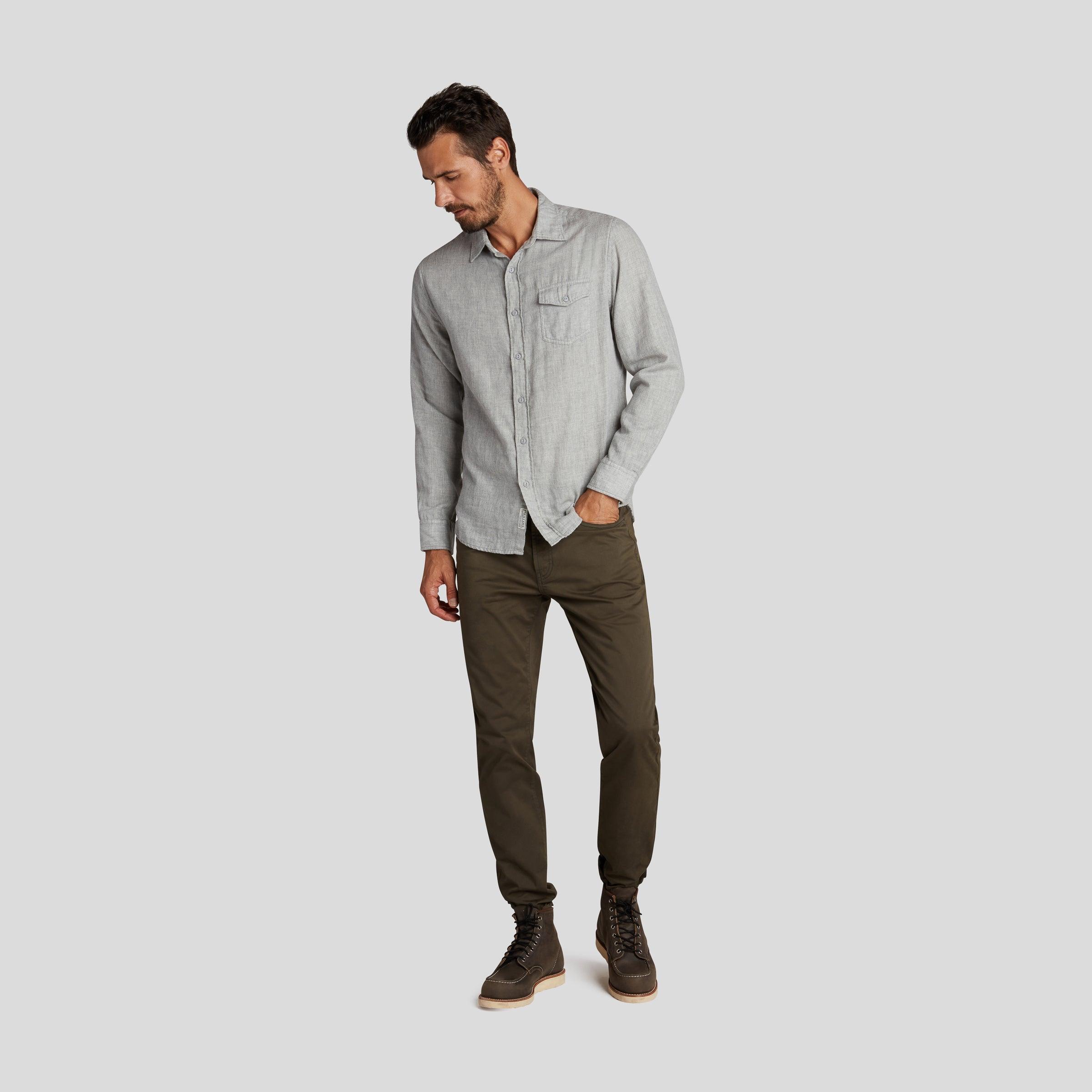 Hartford Double Cloth Shirt - Charcoal Heather Product Image