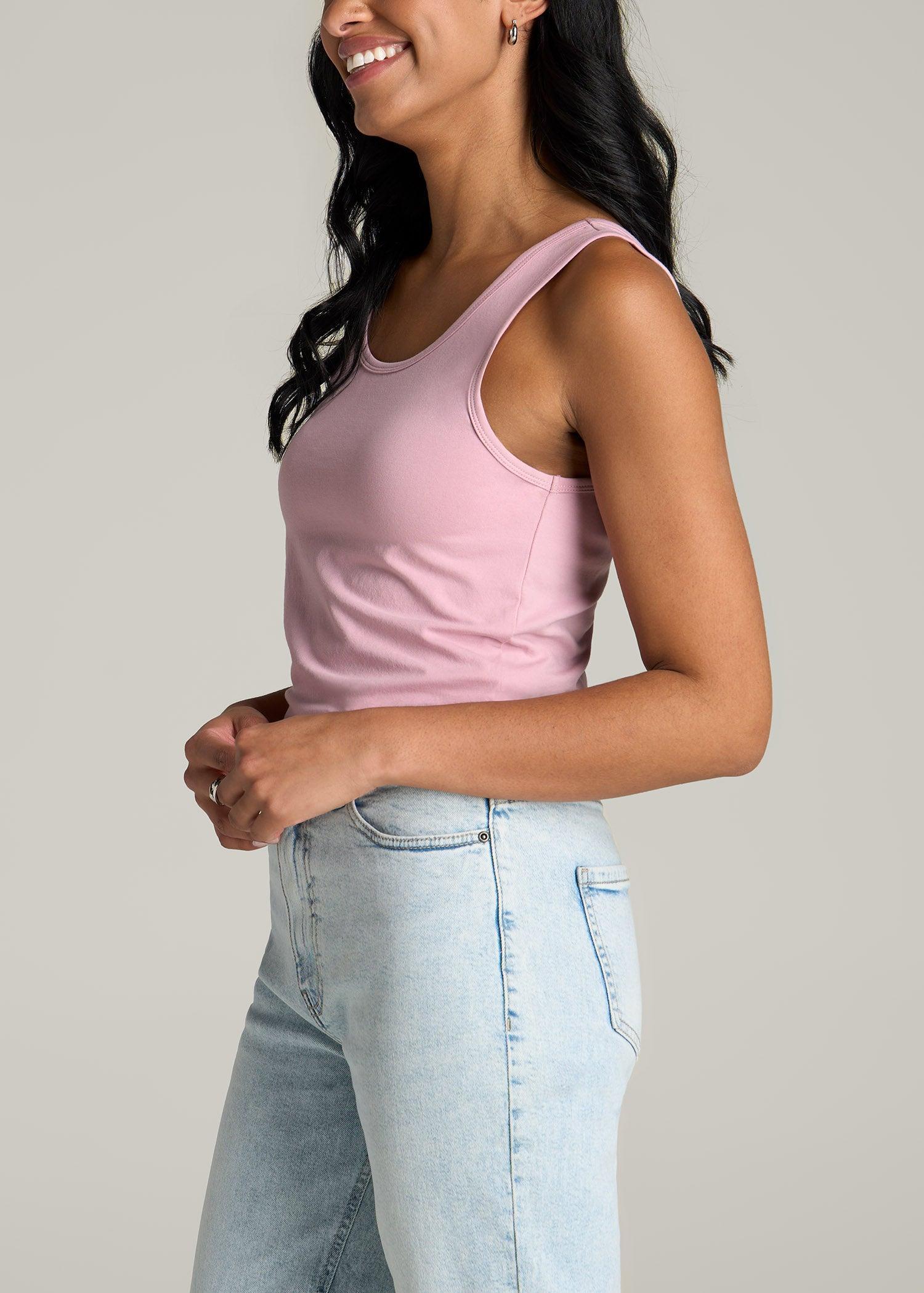 Slim Fit Jersey Tank Top for Tall Women in Bright White Product Image