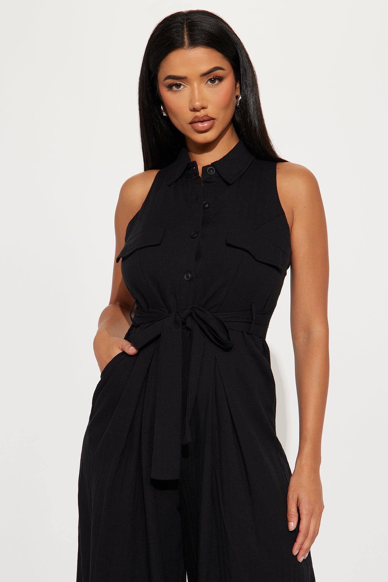 Lizzie Linen Jumpsuit - Black Product Image