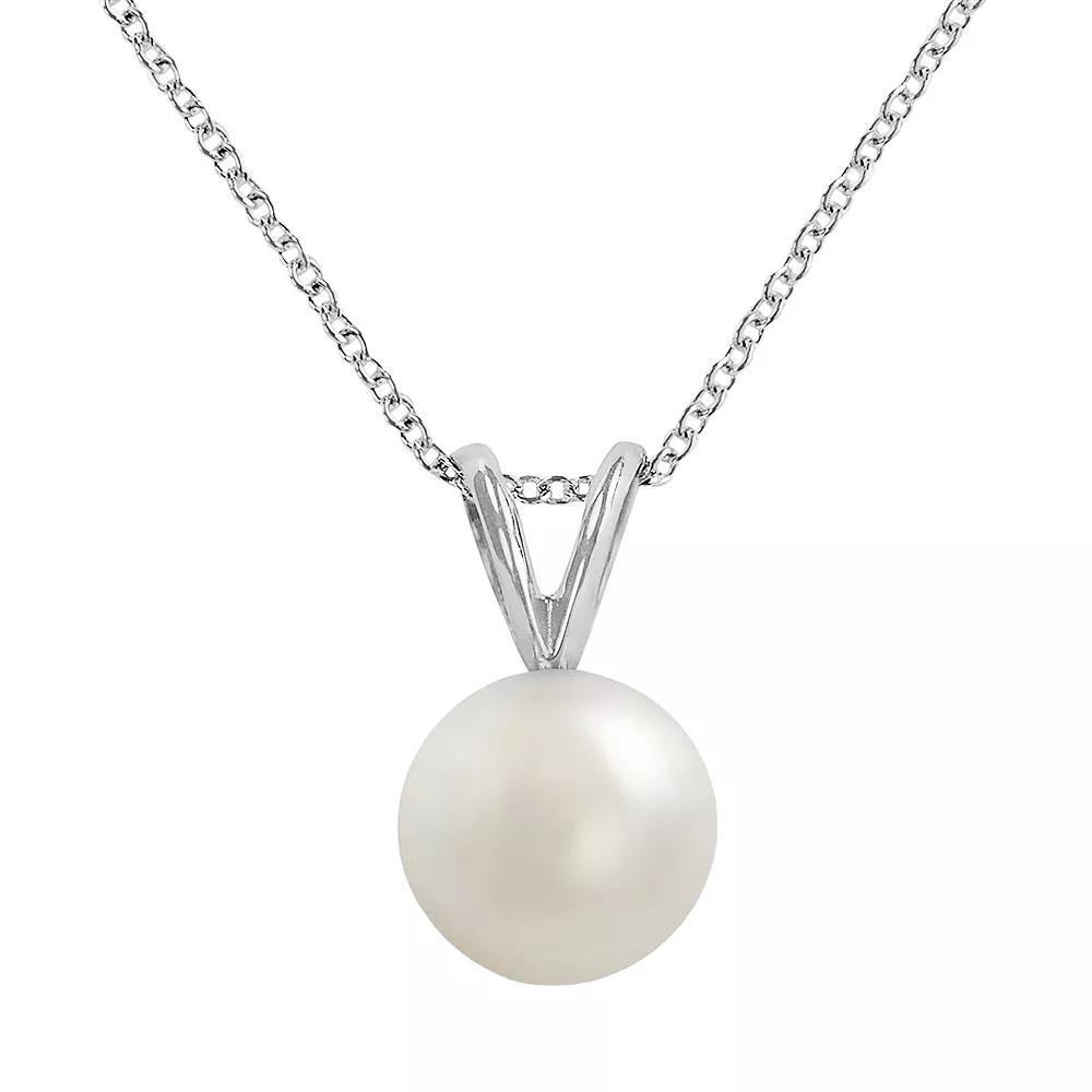 18k White Gold AAA Akoya Cultured Pearl Pendant, Womens Product Image
