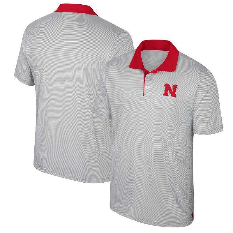 Mens Colosseum Gray Michigan State Spartans Big & Tall Tuck Striped Polo Product Image
