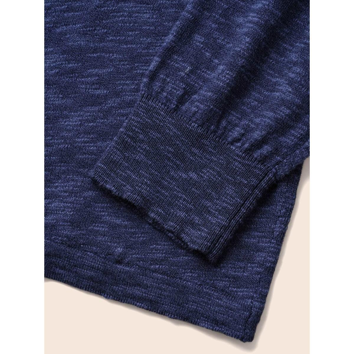 Plus Size Kimono Collar Hanky Hem Cardigan Indigo Women Casual Loose Long Sleeve Everyday Cardigans BloomChic 12/L Product Image