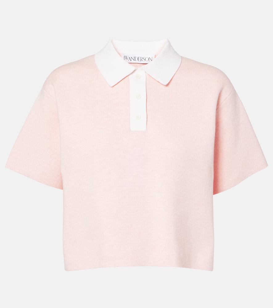 JW ANDERSON Cropped Polo Shirt In Pink Product Image