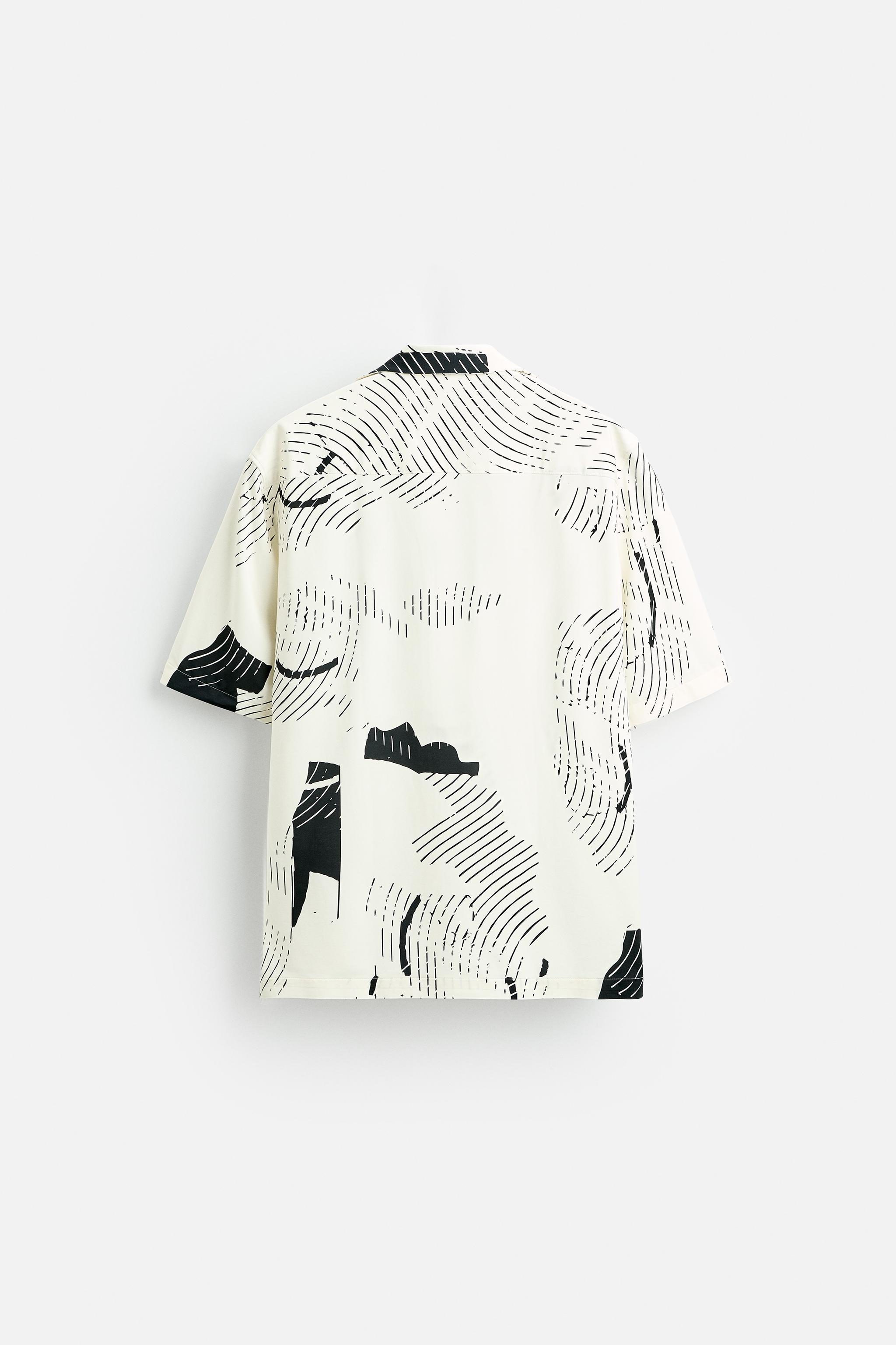 ABSTRACT PRINT STRETCH SHIRT Product Image