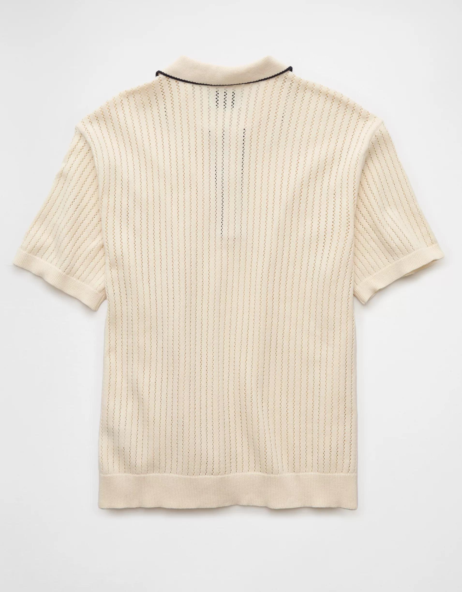 AE Weekend Tipped Sweater Polo Shirt Product Image