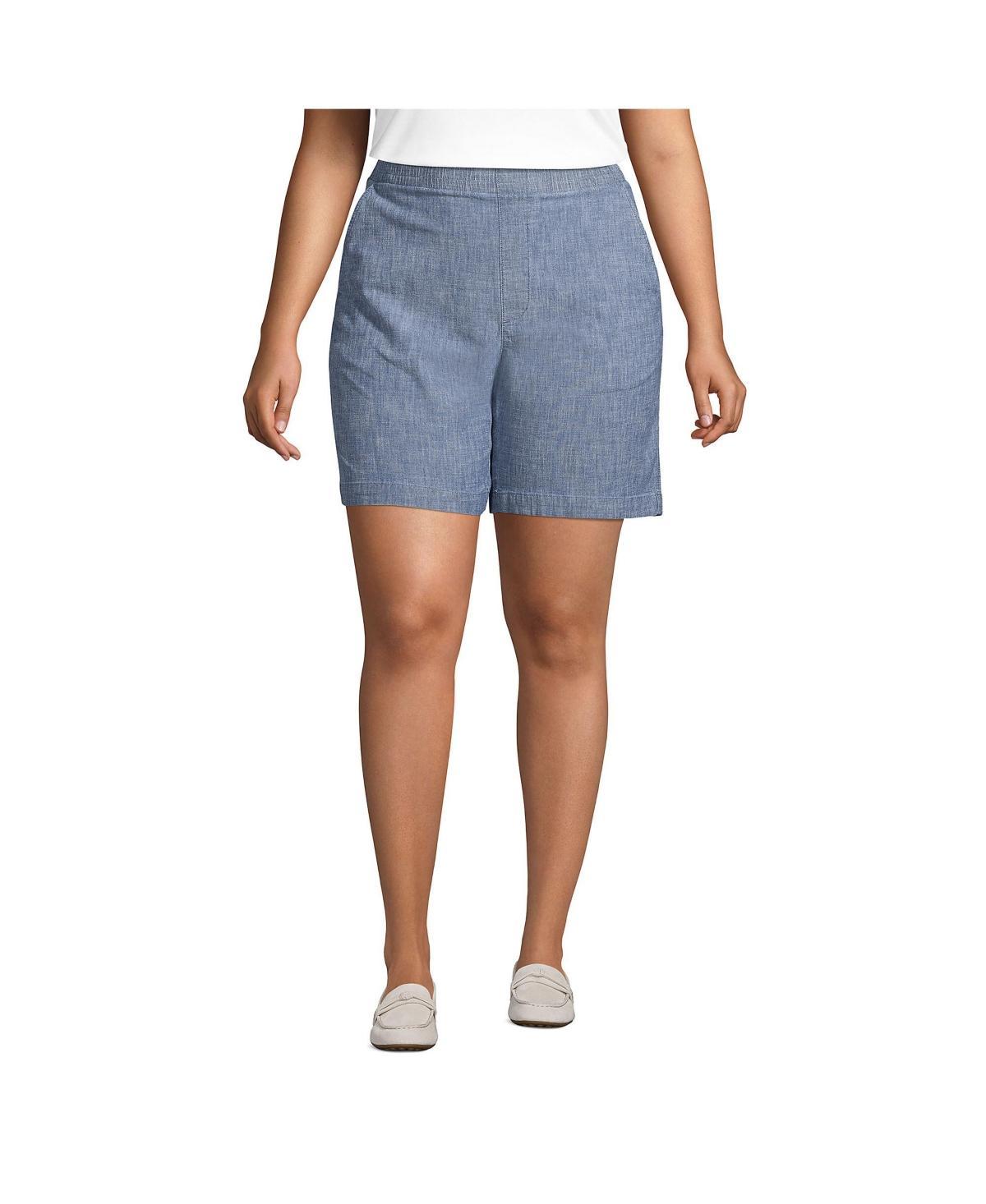 Plus Size Lands End Pull-On Chino Shorts, Womens Product Image