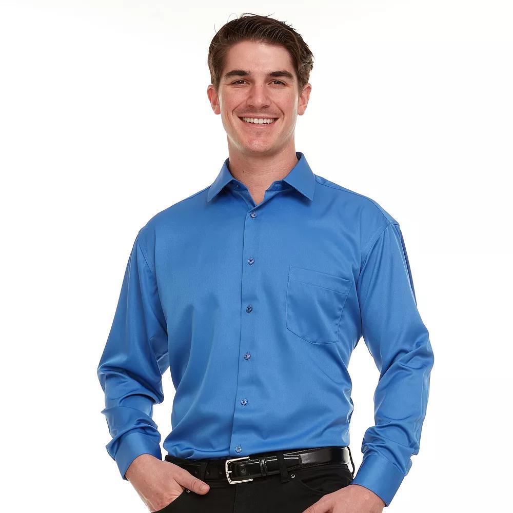 Men's Geoffrey Beene Regular-Fit Sateen Stretch Dress Shirt, Size: 18.5-34/35, Blue Blue Product Image
