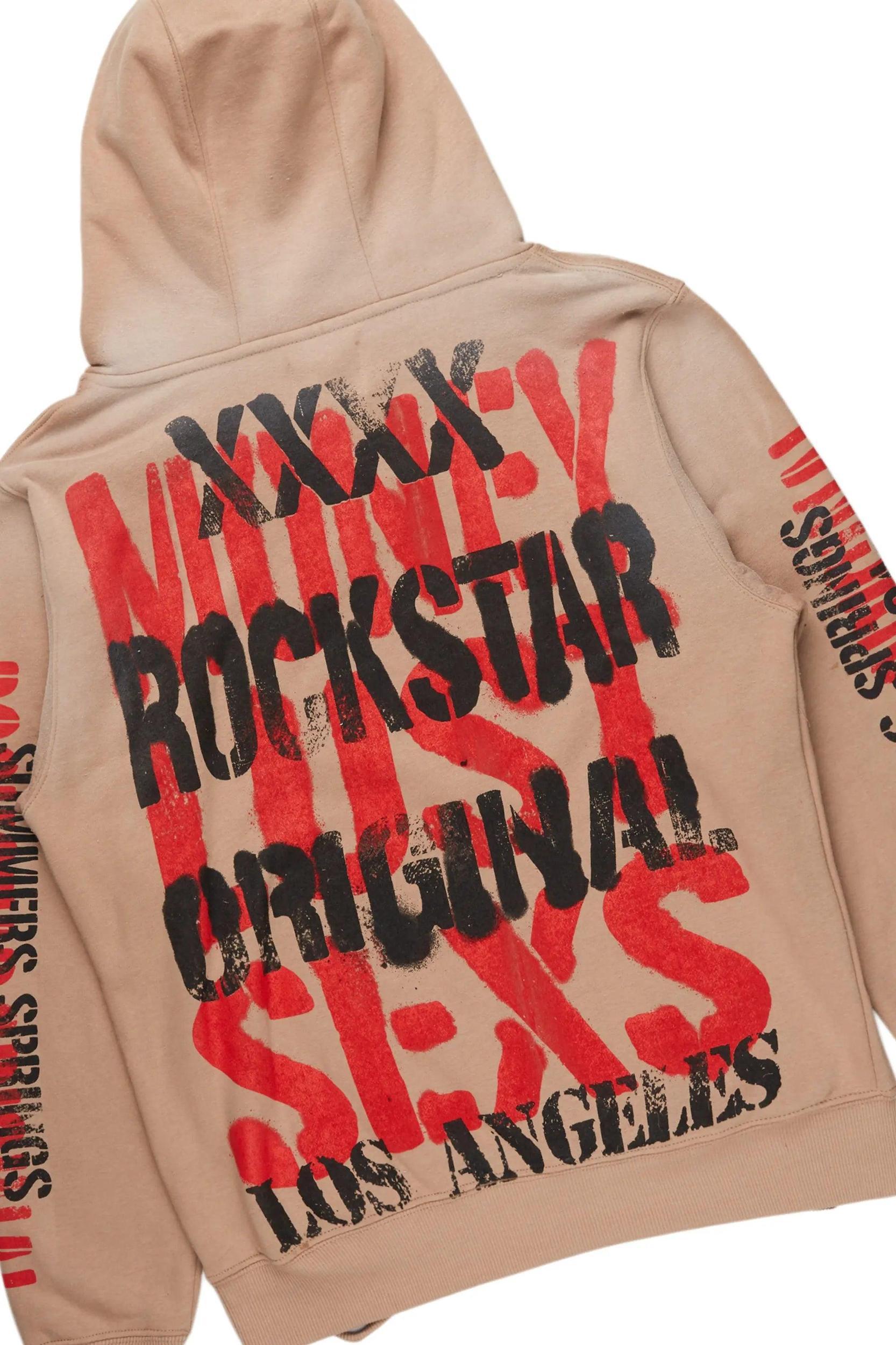 Omer Beige Hoodie & Mical Baggy Jean Bundle Male Product Image