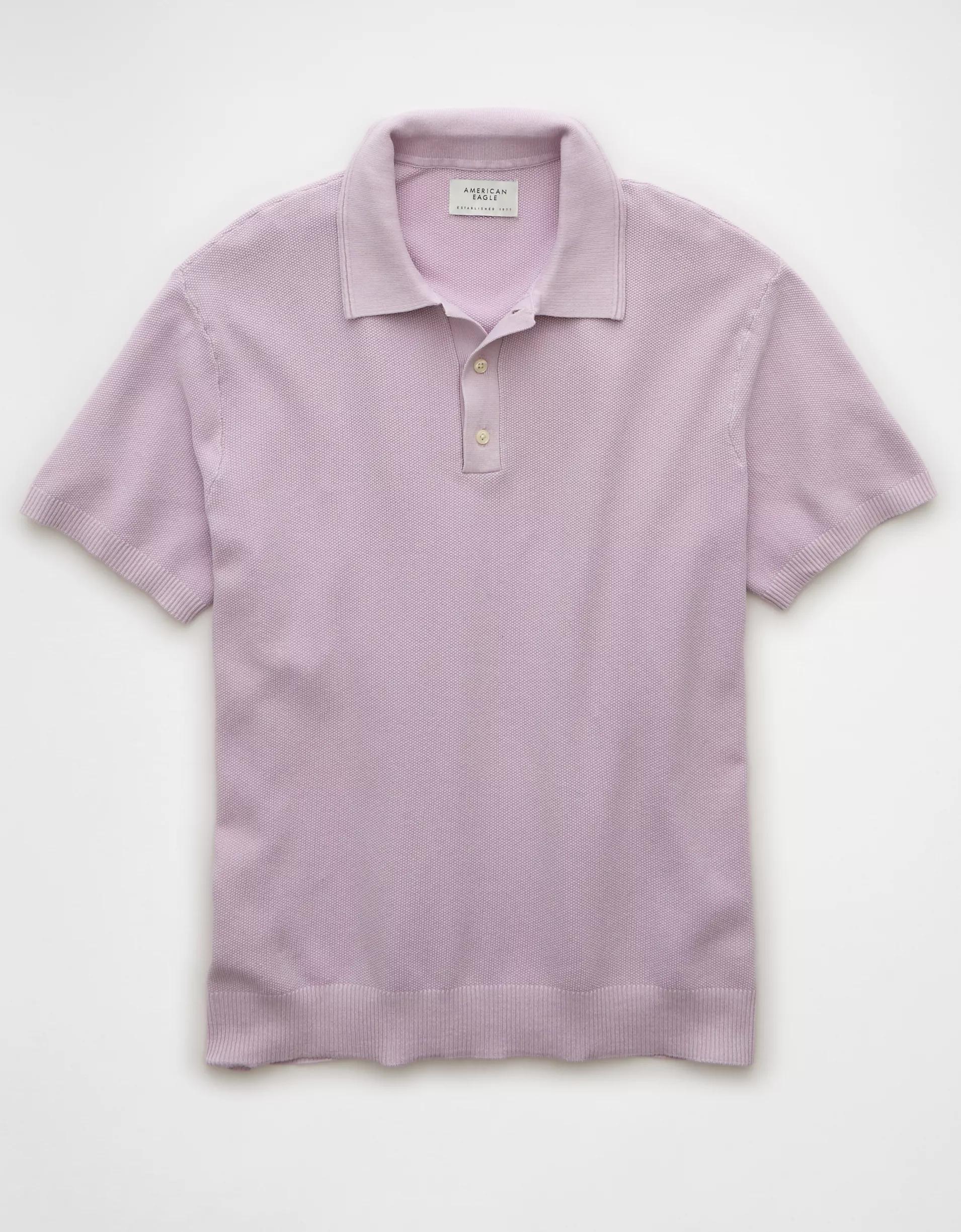 AE Weekend Washed Sweater Polo Shirt Product Image