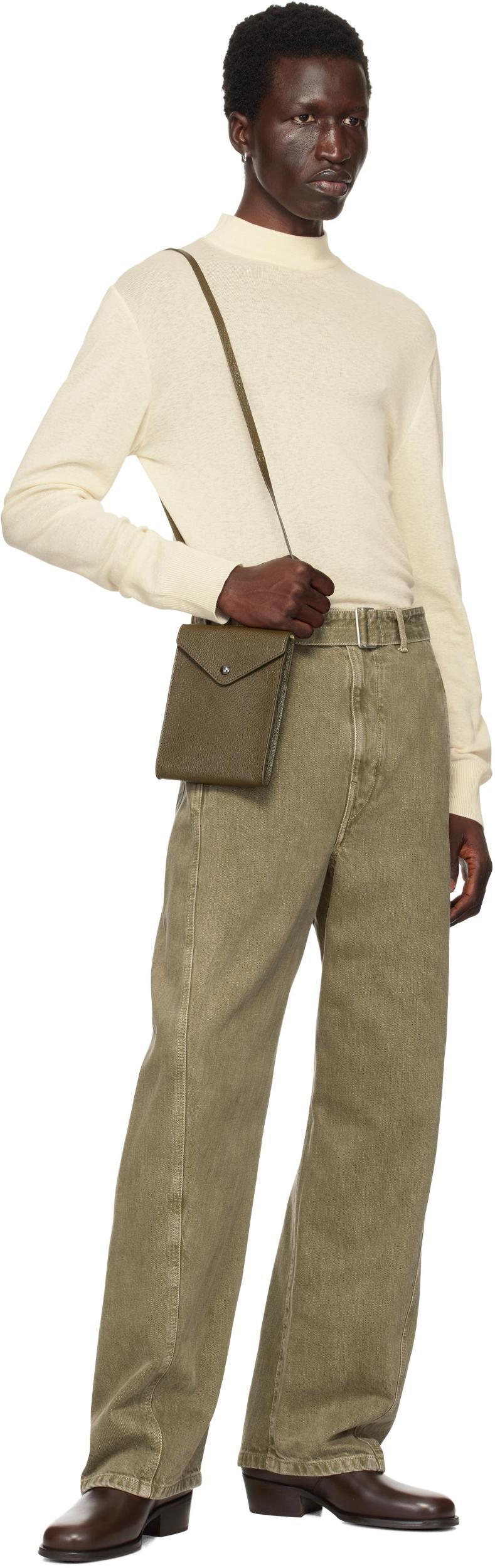 LEMAIRE Khaki Enveloppe Strap Pouch In Gr628 Pesto Product Image