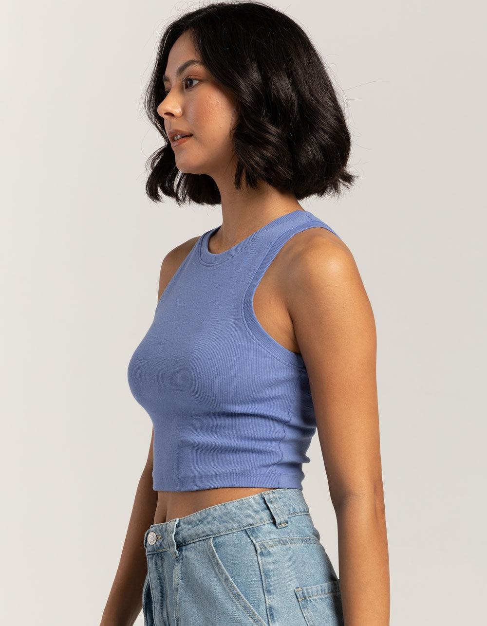TILLYS High Neck Womens Tank - NEW BLUE Product Image