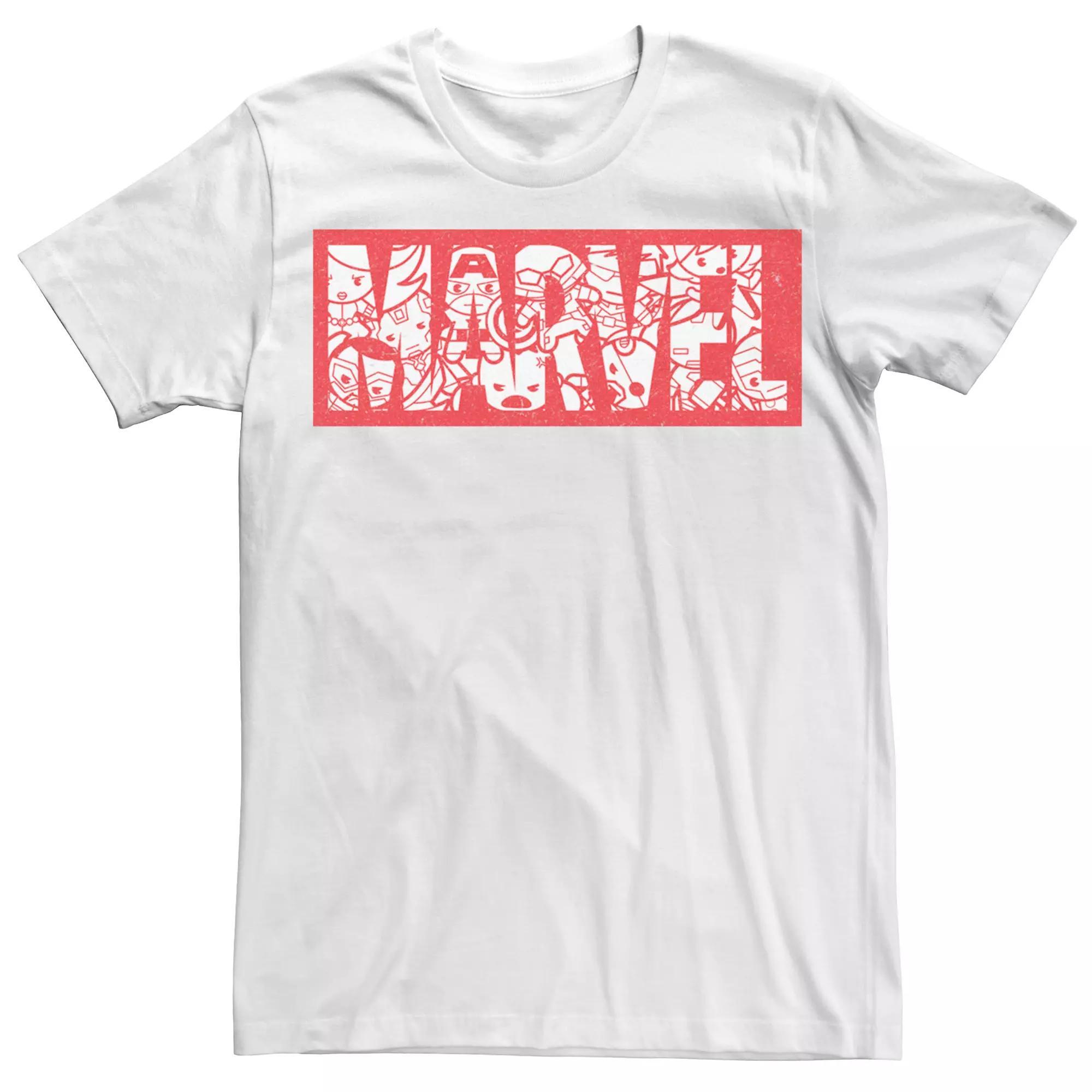 Men's Marvel Kawaii Art Collection Graphic Tee, Size: Small, White Product Image
