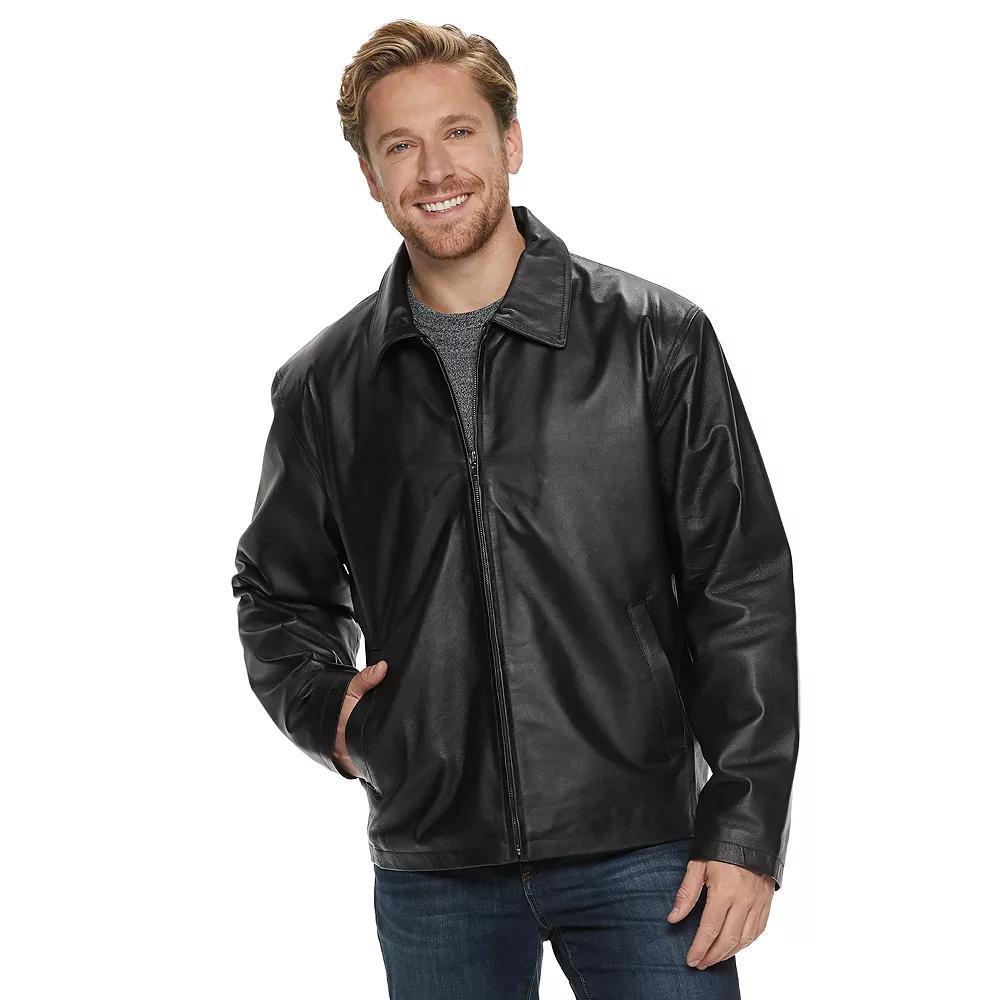 Men's Vintage Leather Jacket, Size: Small, Black Product Image
