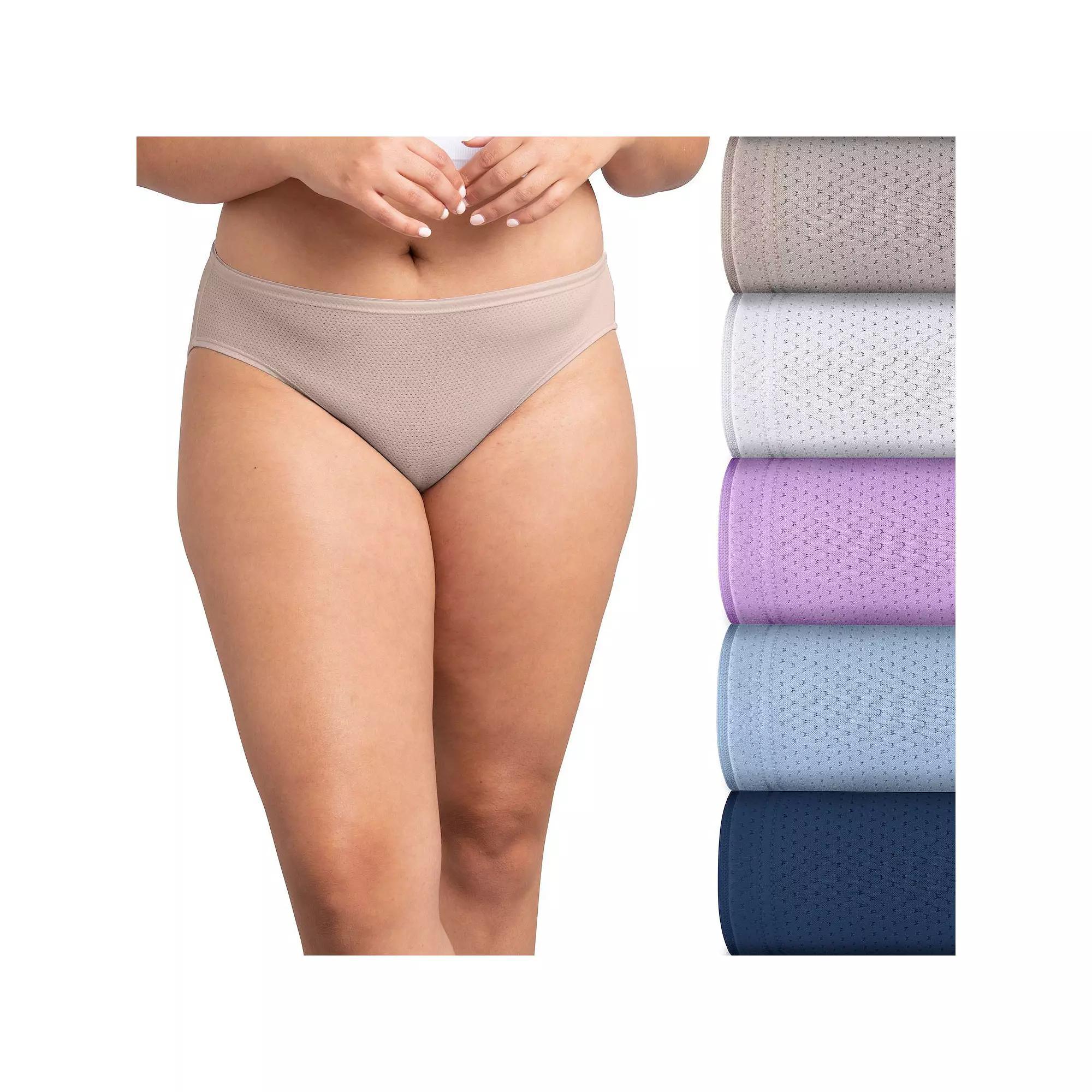 Women's Fruit of the Loom® Signature Breathable 5-pack Micro-Mesh Bikini Panty 5DBMBKK, Size: 7, Purple Petal Asst Product Image
