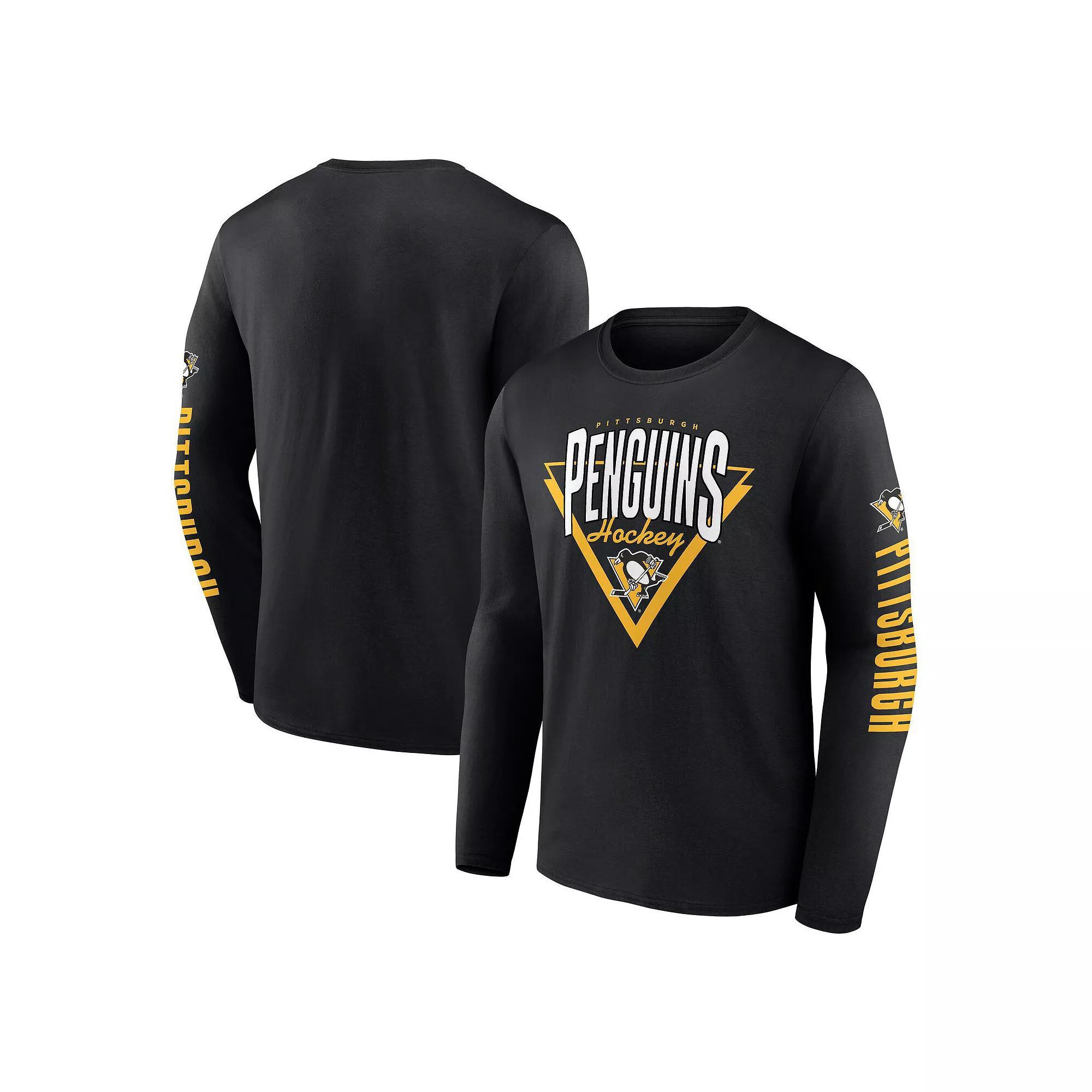 Men's Fanatics Black Pittsburgh Penguins Headline Long Sleeve T-Shirt, Size: Large Product Image