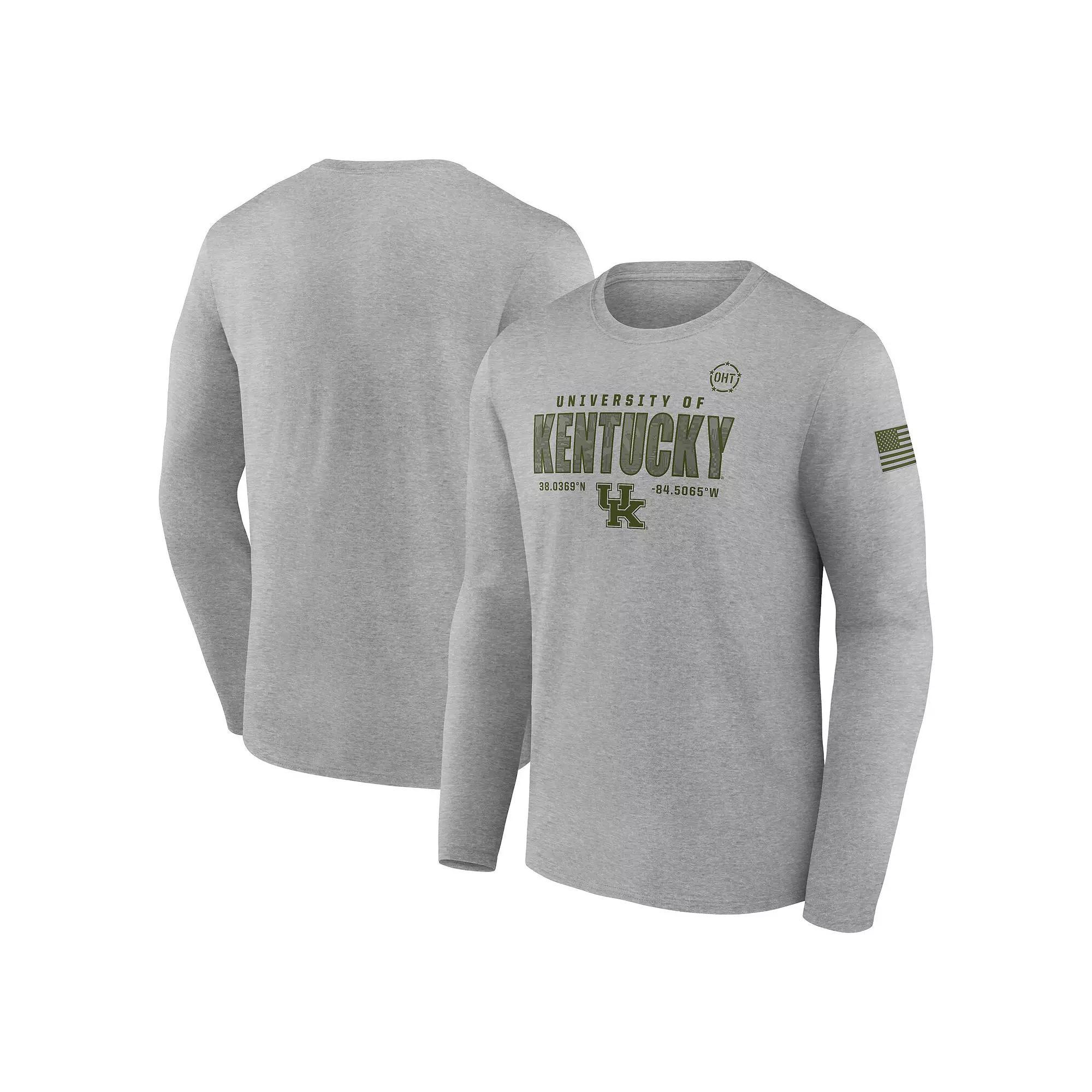 Men's Fanatics Heather Gray Oklahoma Sooners Badging Long Sleeve T-Shirt, Size: Medium, Grey Product Image