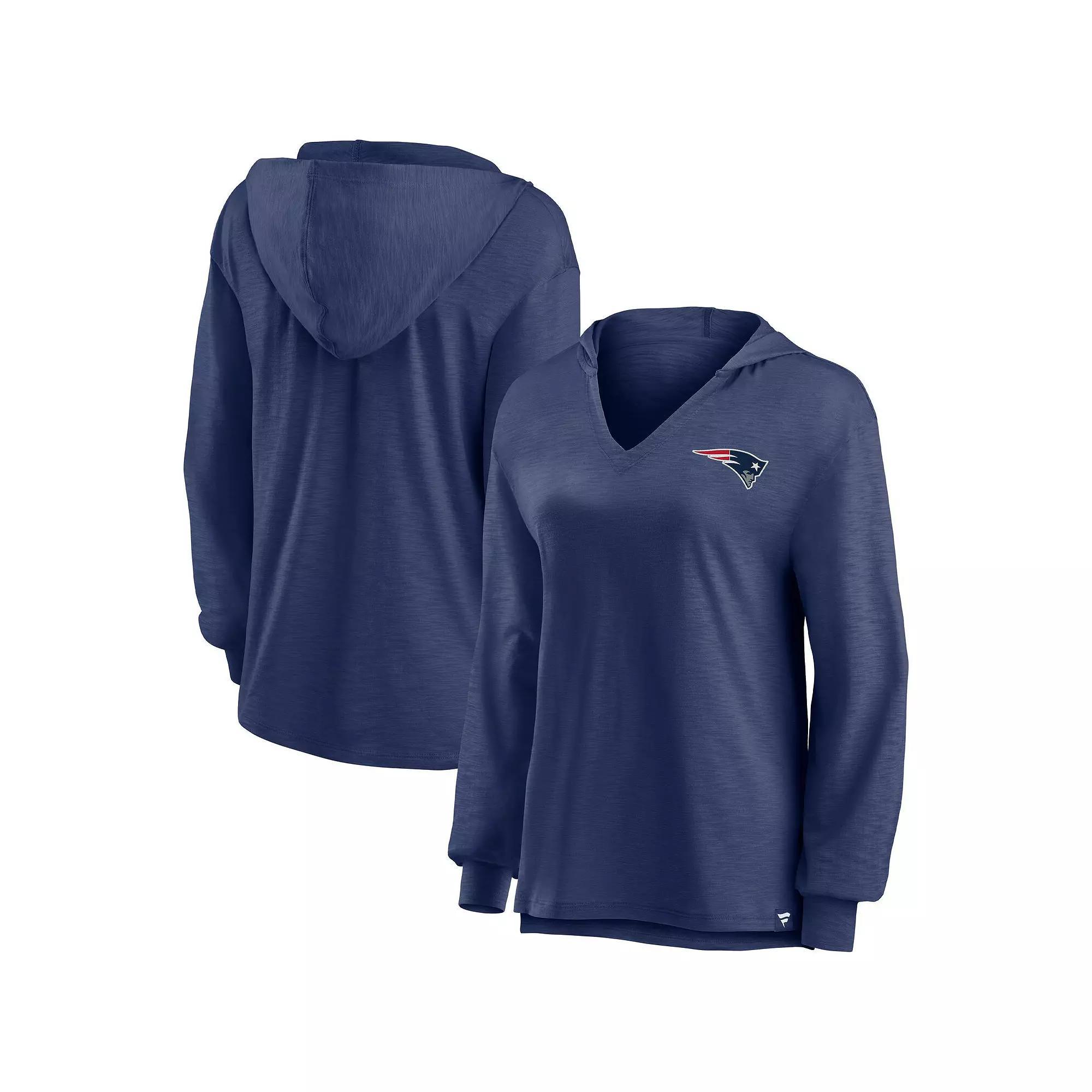 Womens Fanatics Branded New England Patriots Jumper V-Neck Pullover Hoodie Blue Product Image