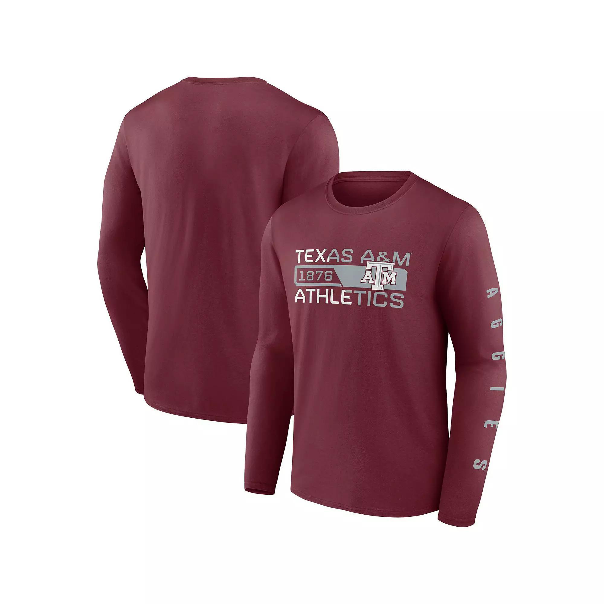 Men's Fanatics Branded Maroon Texas A&M Aggies Broad Jump 2-Hit Long Sleeve T-Shirt, Size: Small, Red Product Image