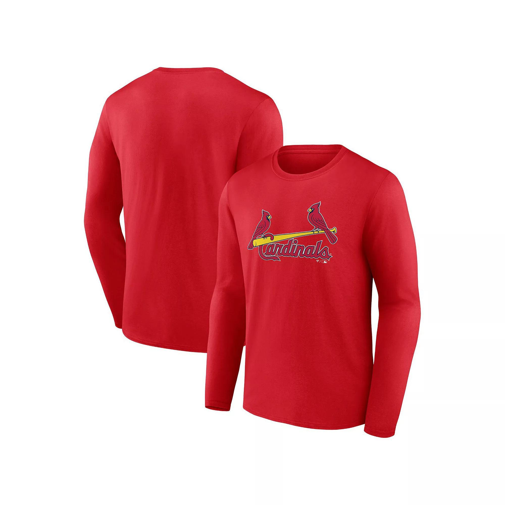 Men's Fanatics  Red St. Louis Cardinals Official Wordmark Long Sleeve T-Shirt, Size: Small Product Image