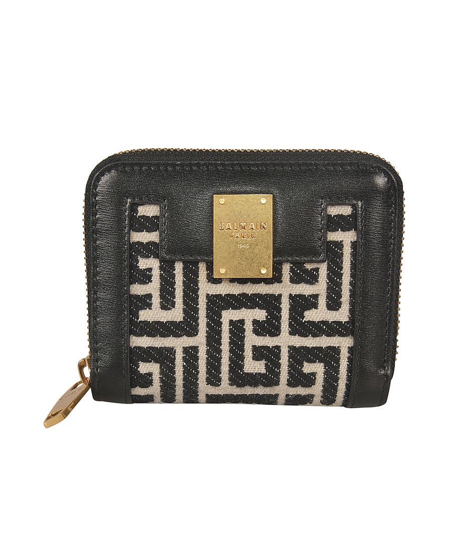 BALMAIN Monogram Jacquard Wallet In Black Product Image