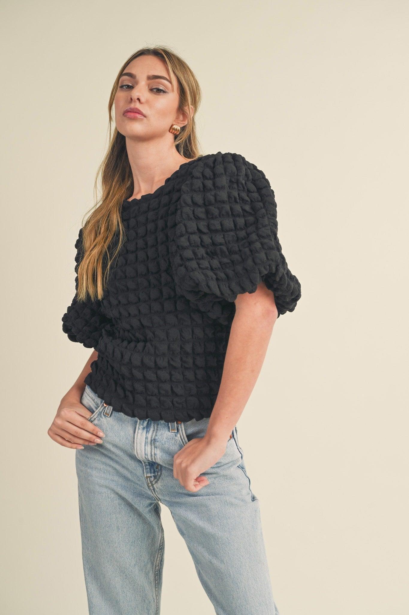 Bubble Sleeve Top Product Image