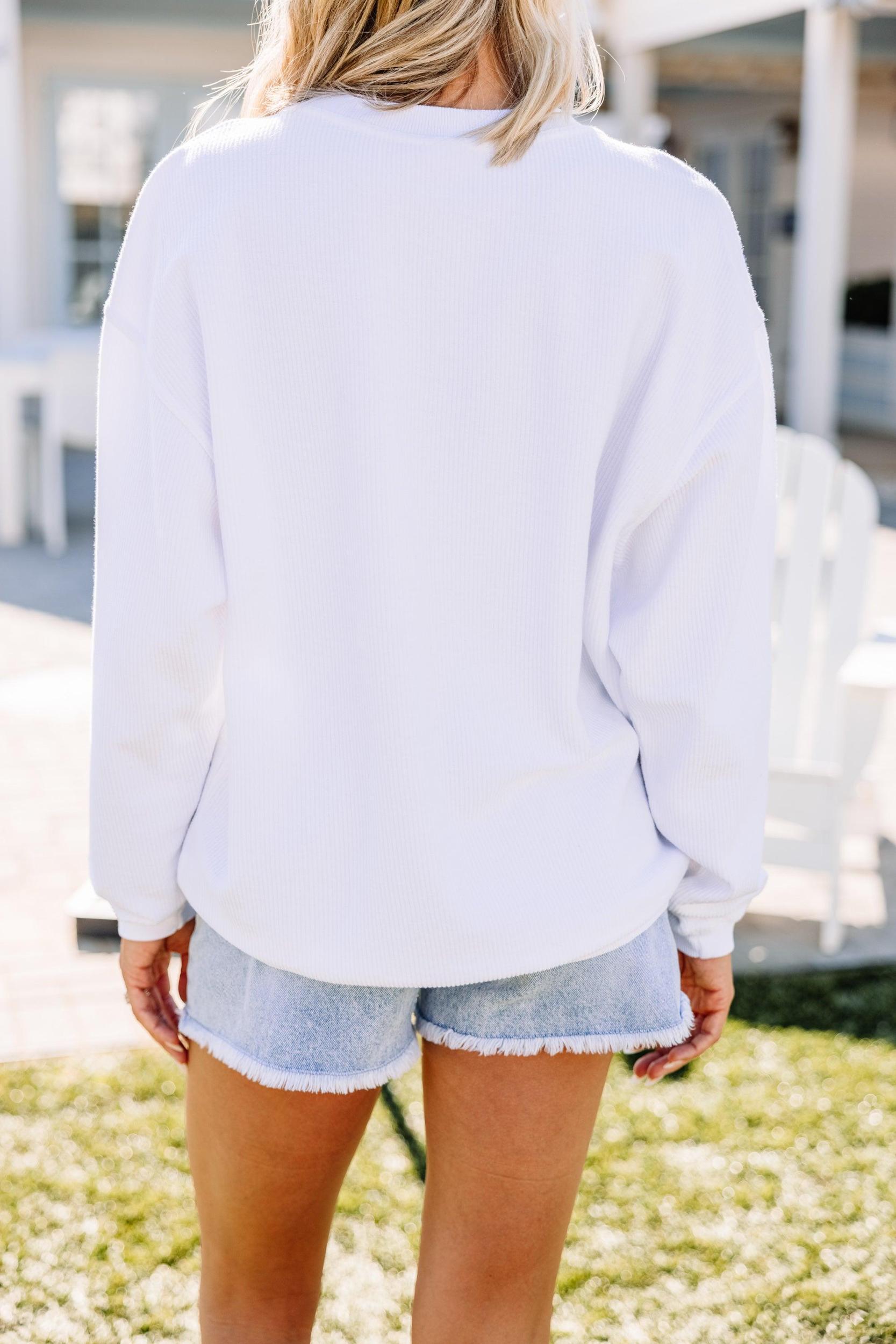 Live Love Lake White Corded Graphic Sweatshirt Female Product Image