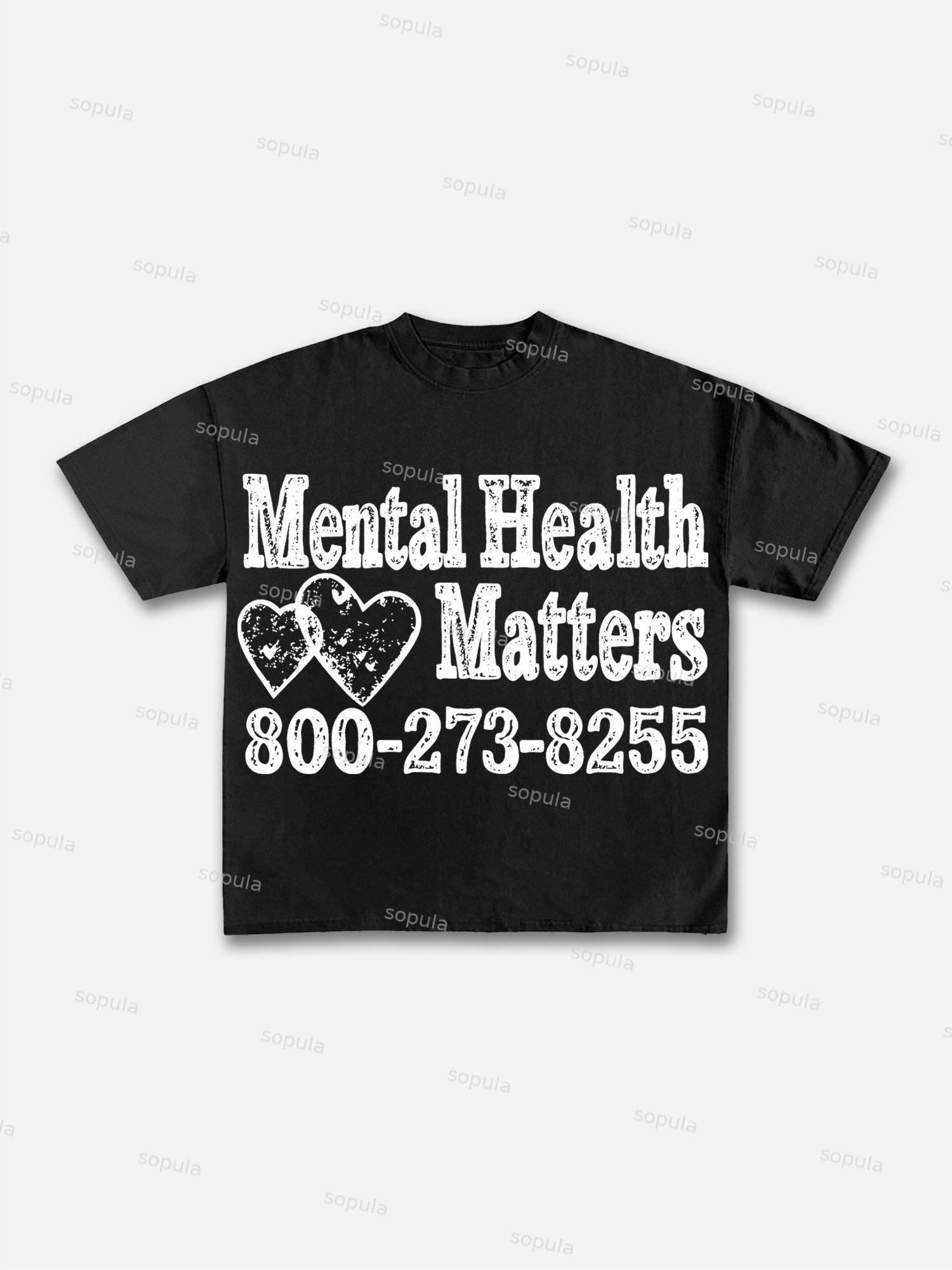 Mental Health Matters Graphic Print Cotton T-shirt Product Image