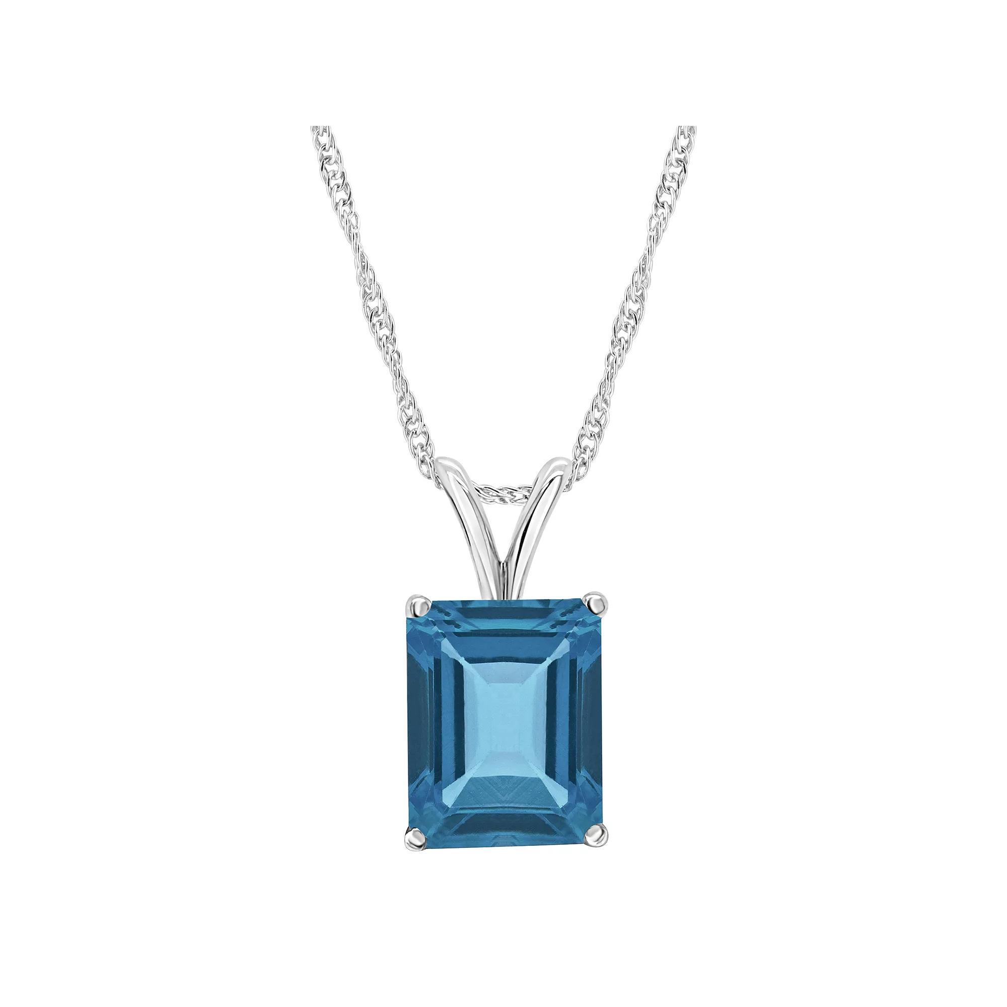 Alyson Layne 14k Gold Emerald Cut Amethyst Pendant Necklace, Women's, Size: 18" Product Image