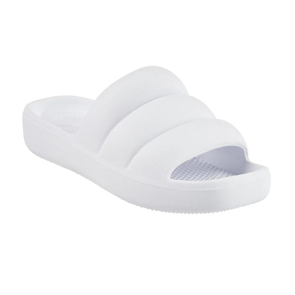 totes Women's Everywear® Molded Puffy Slide Sandals, Size: 8, White Product Image