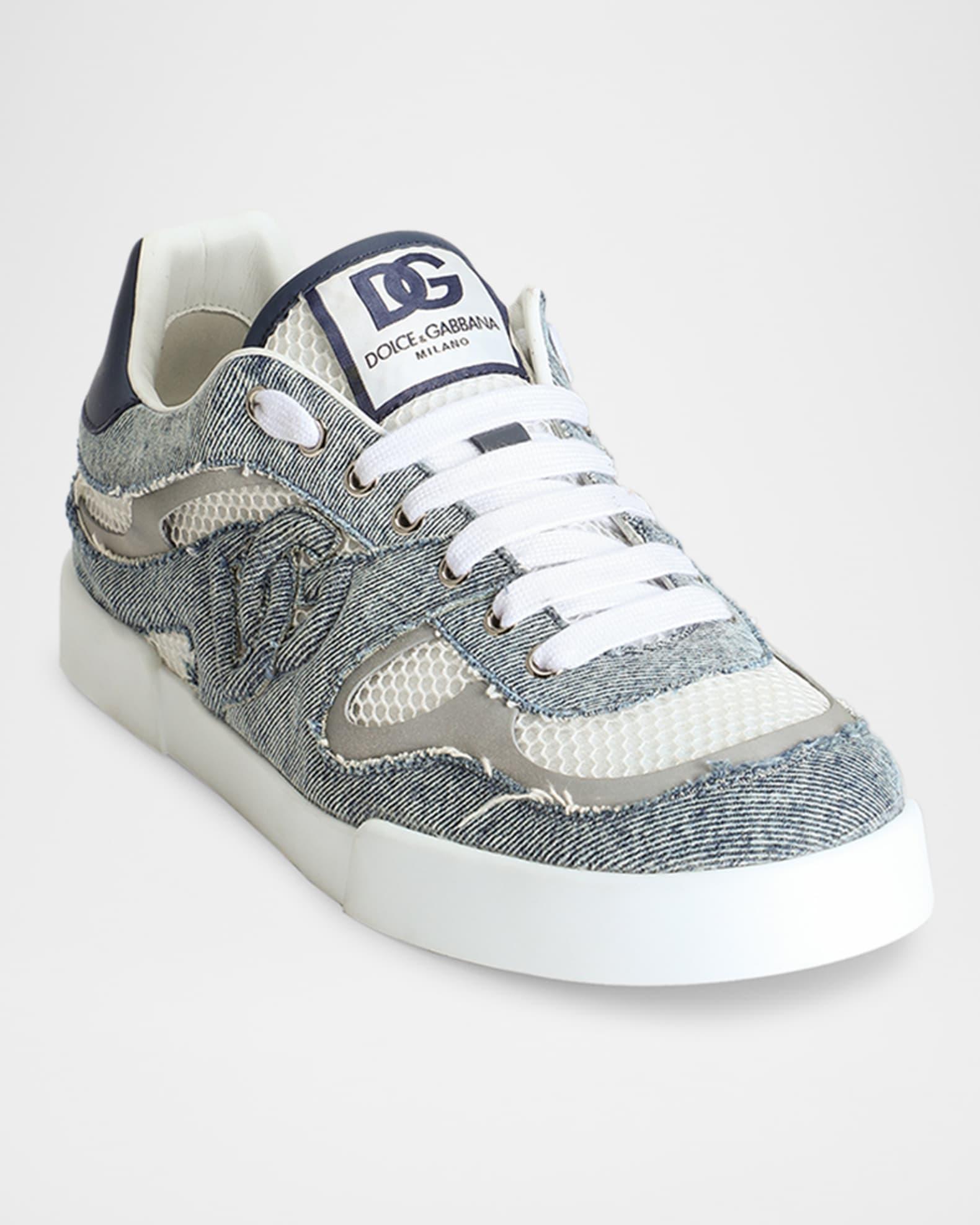 Mens Mesh and Leather Low-Top Sneakers Product Image