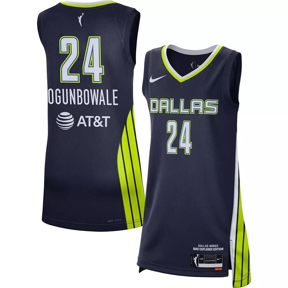 Women's Nike Arike Ogunbowale Navy Dallas Wings 2021 Explorer Edition Victory Player Jersey, Size: Large, Dlw Blue Product Image