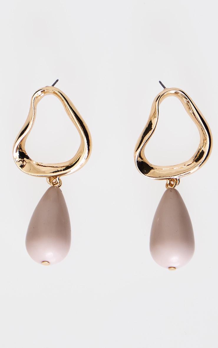 Cream Abstract Teardrop Statement Earrings Product Image