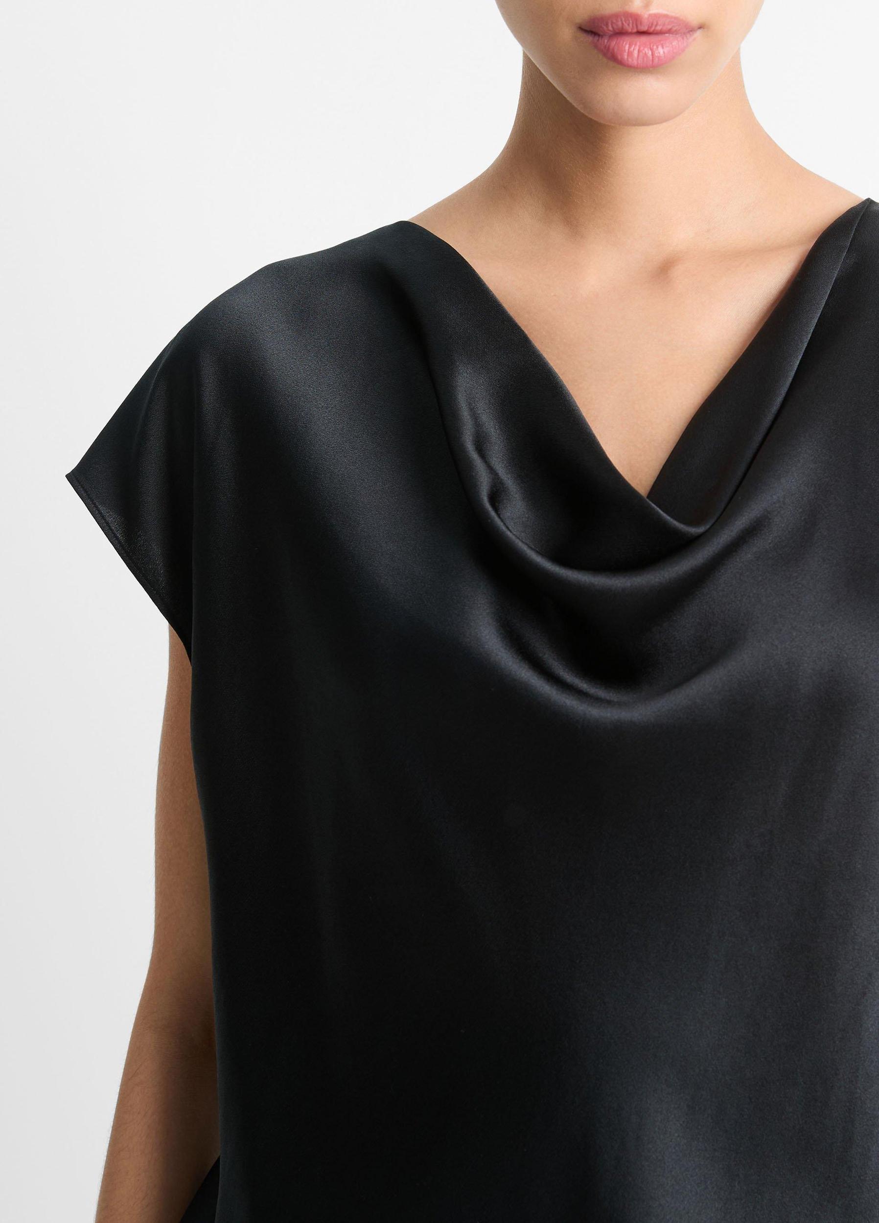 Womens Silk Cowl-Neck Blouse, Off White, Size XL Vince Product Image